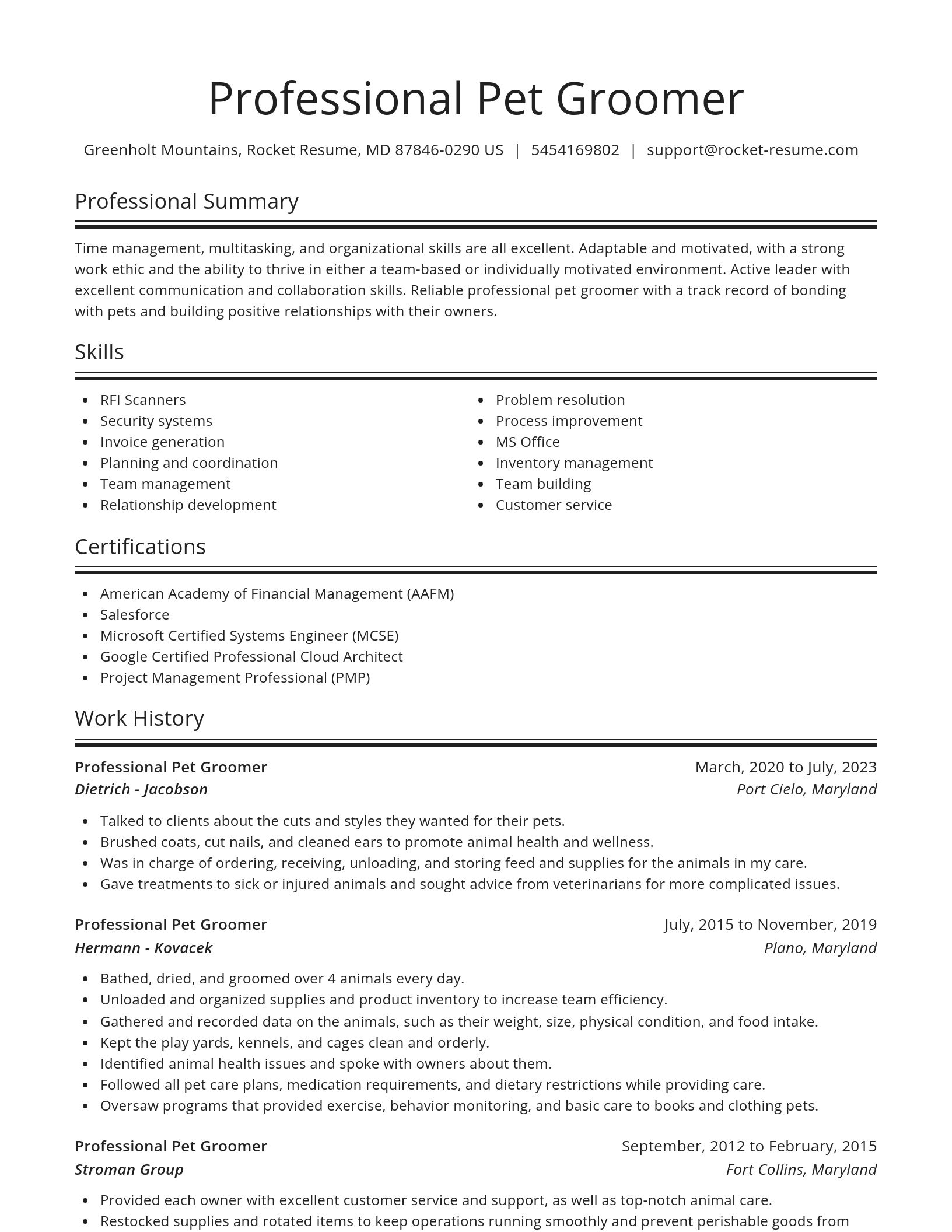 Spotlight resume template
