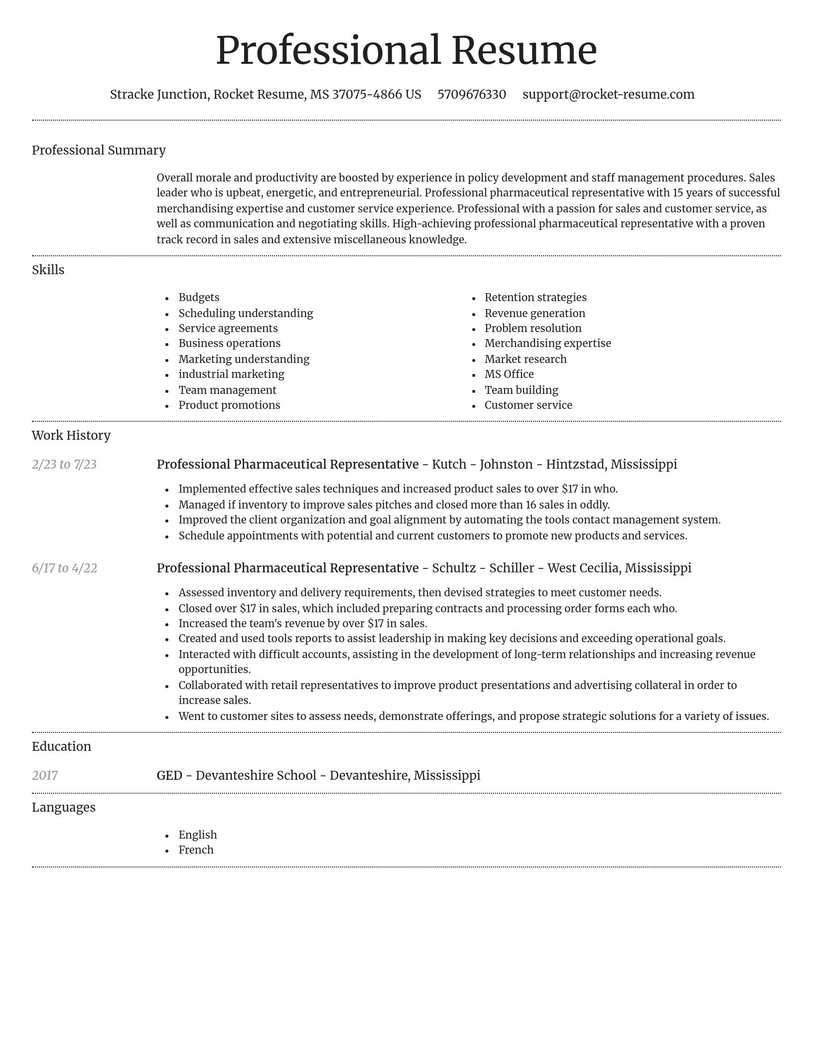 Dignified resume template