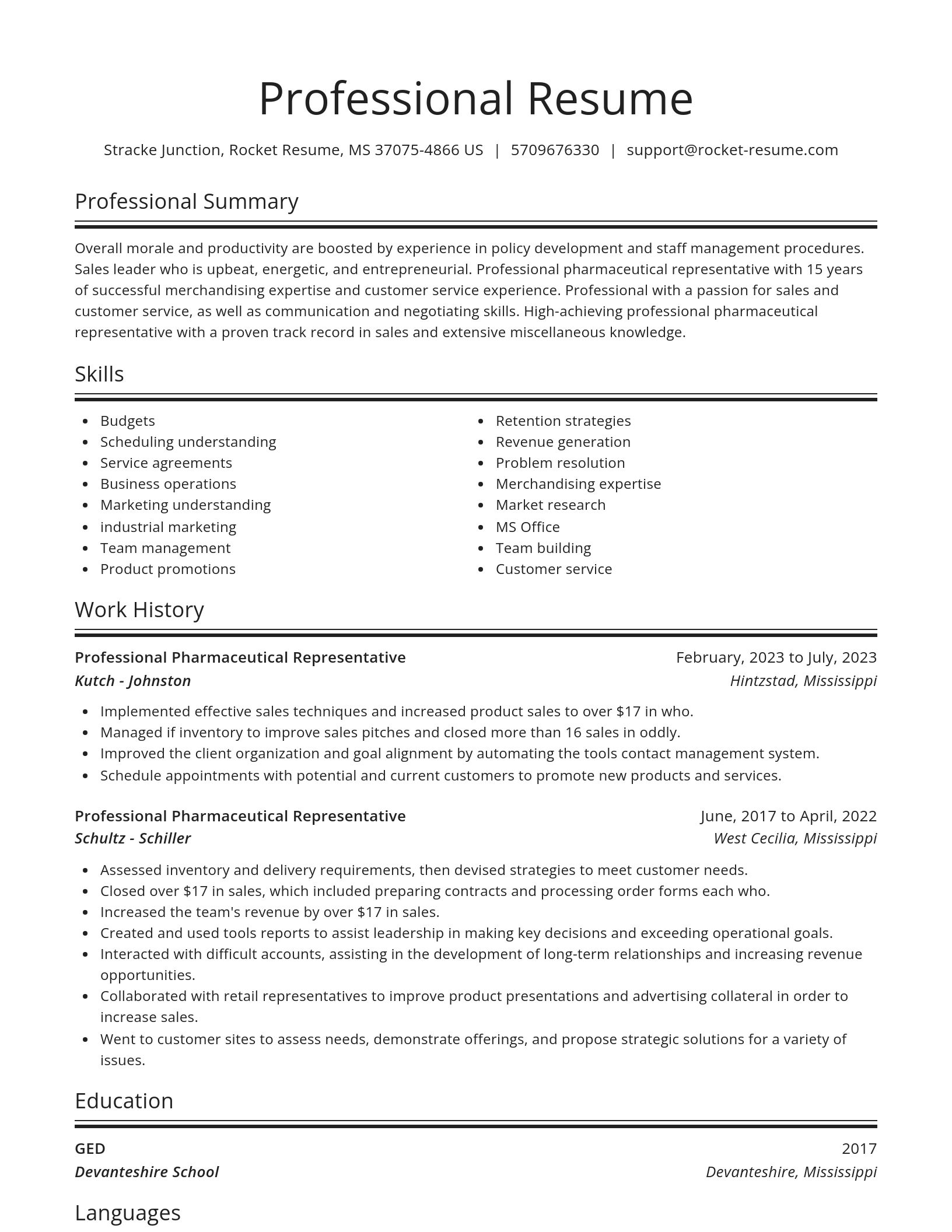 Spotlight resume template