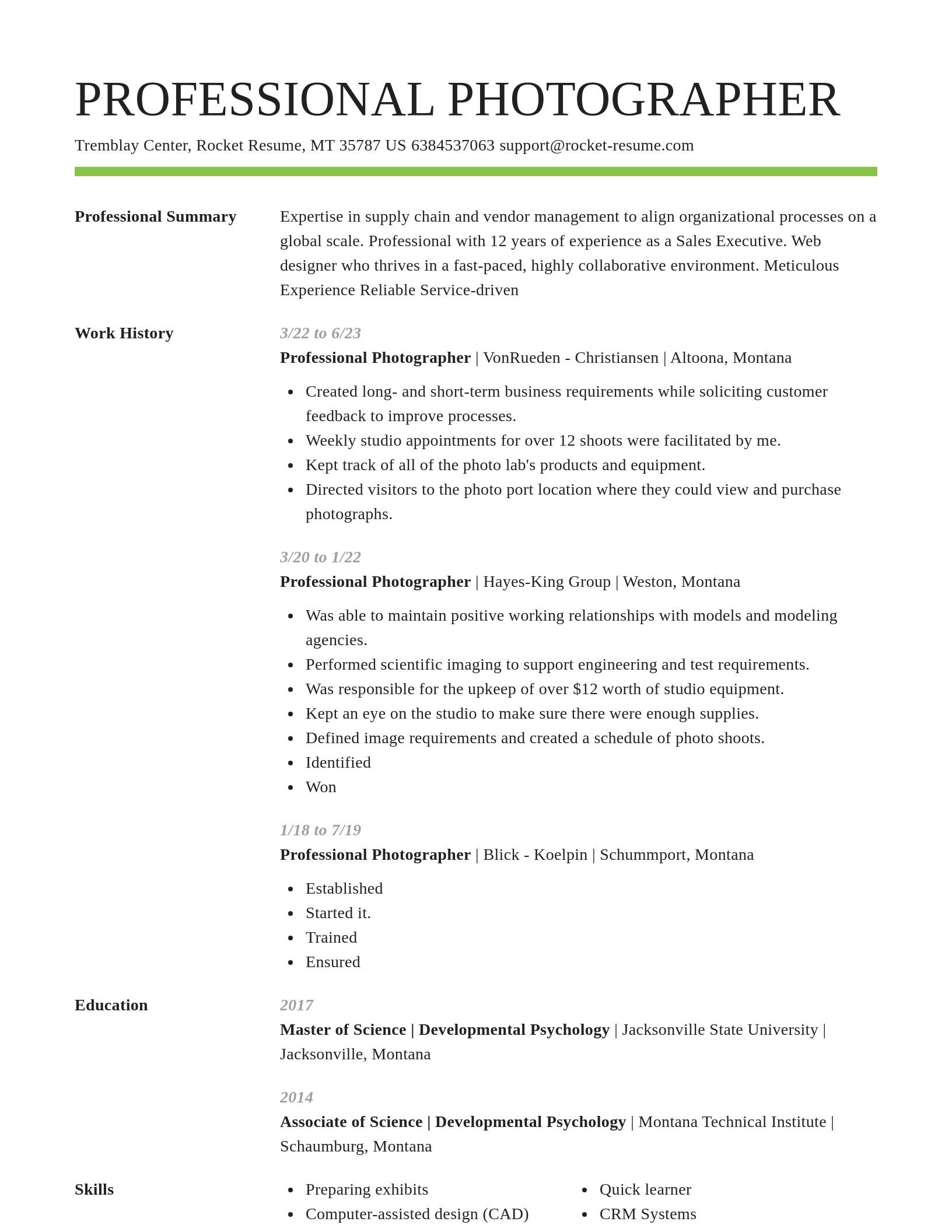Smart resume template