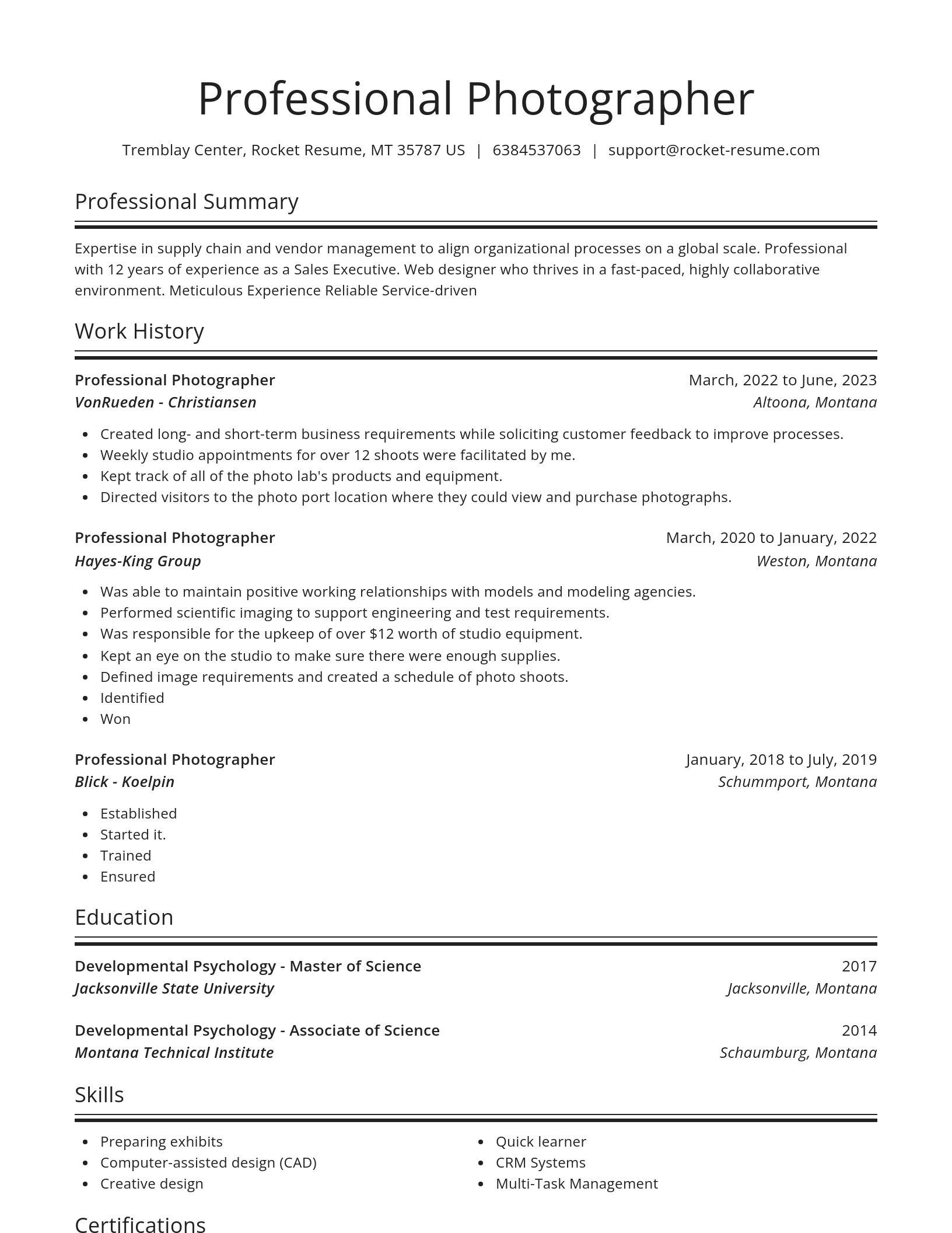 Spotlight resume template