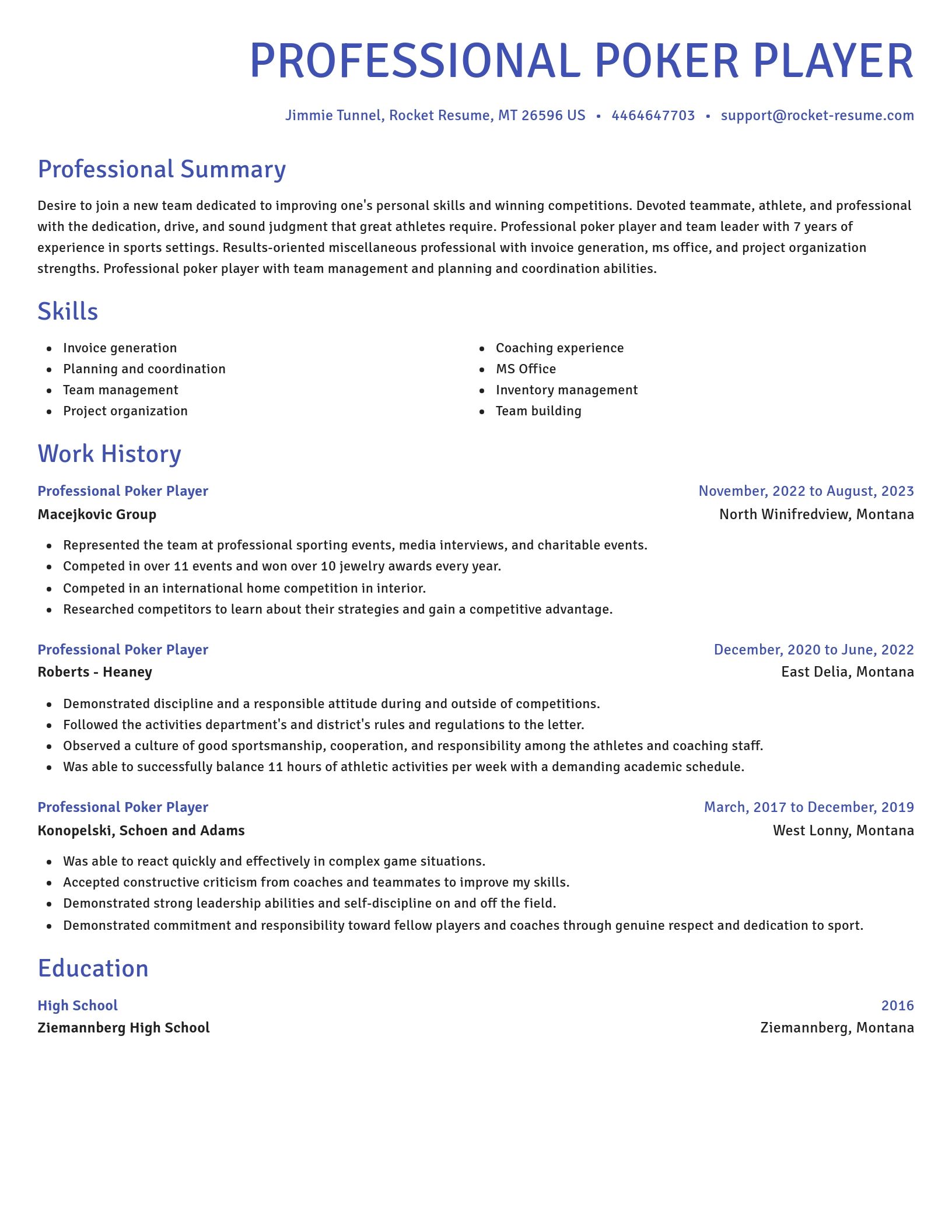 Novel resume template