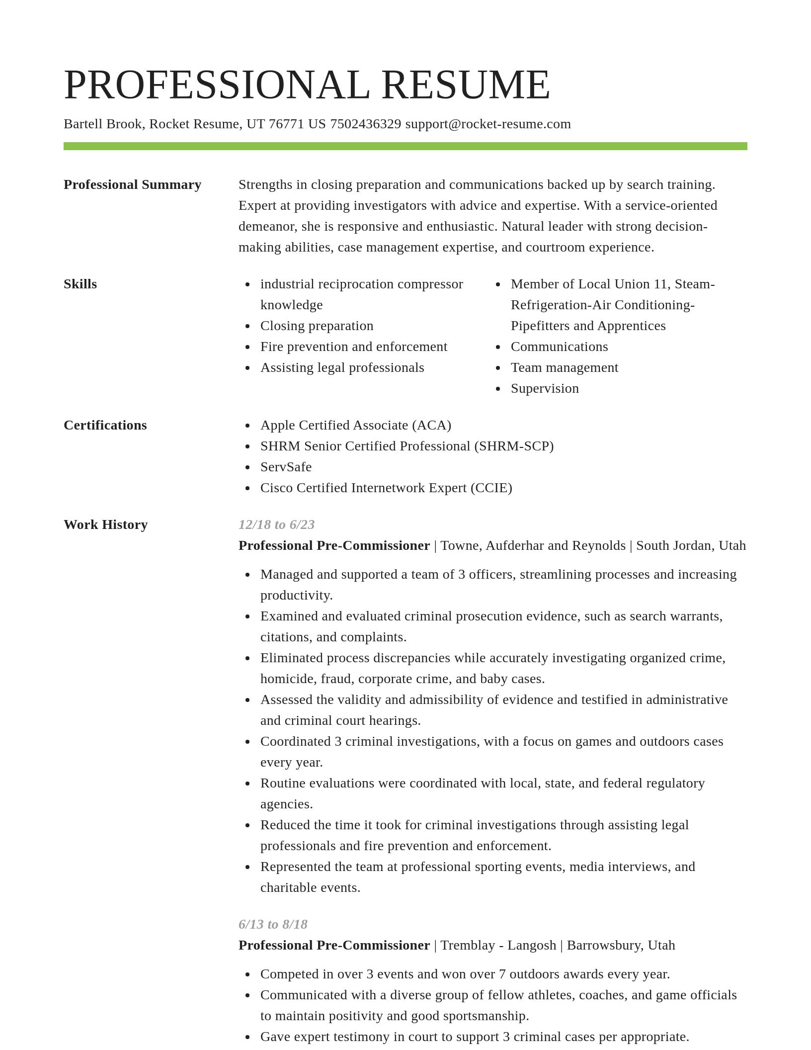 Smart resume template