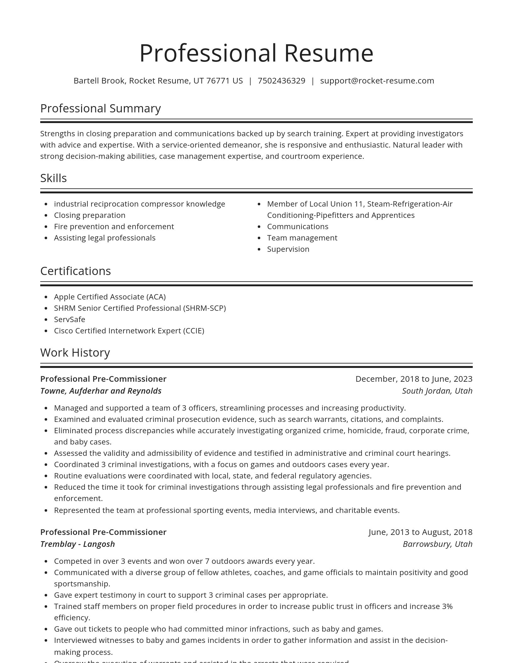 Spotlight resume template