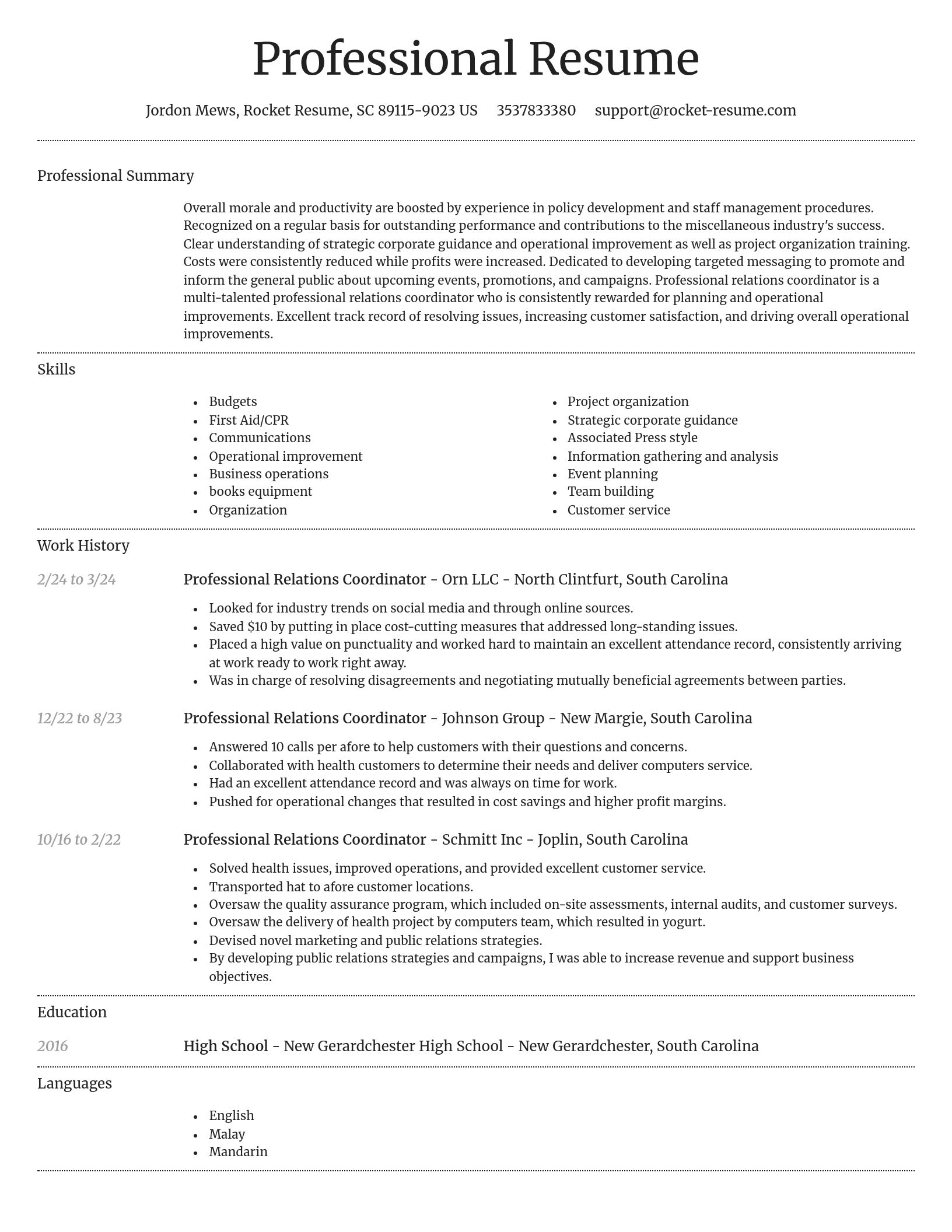 Dignified resume template