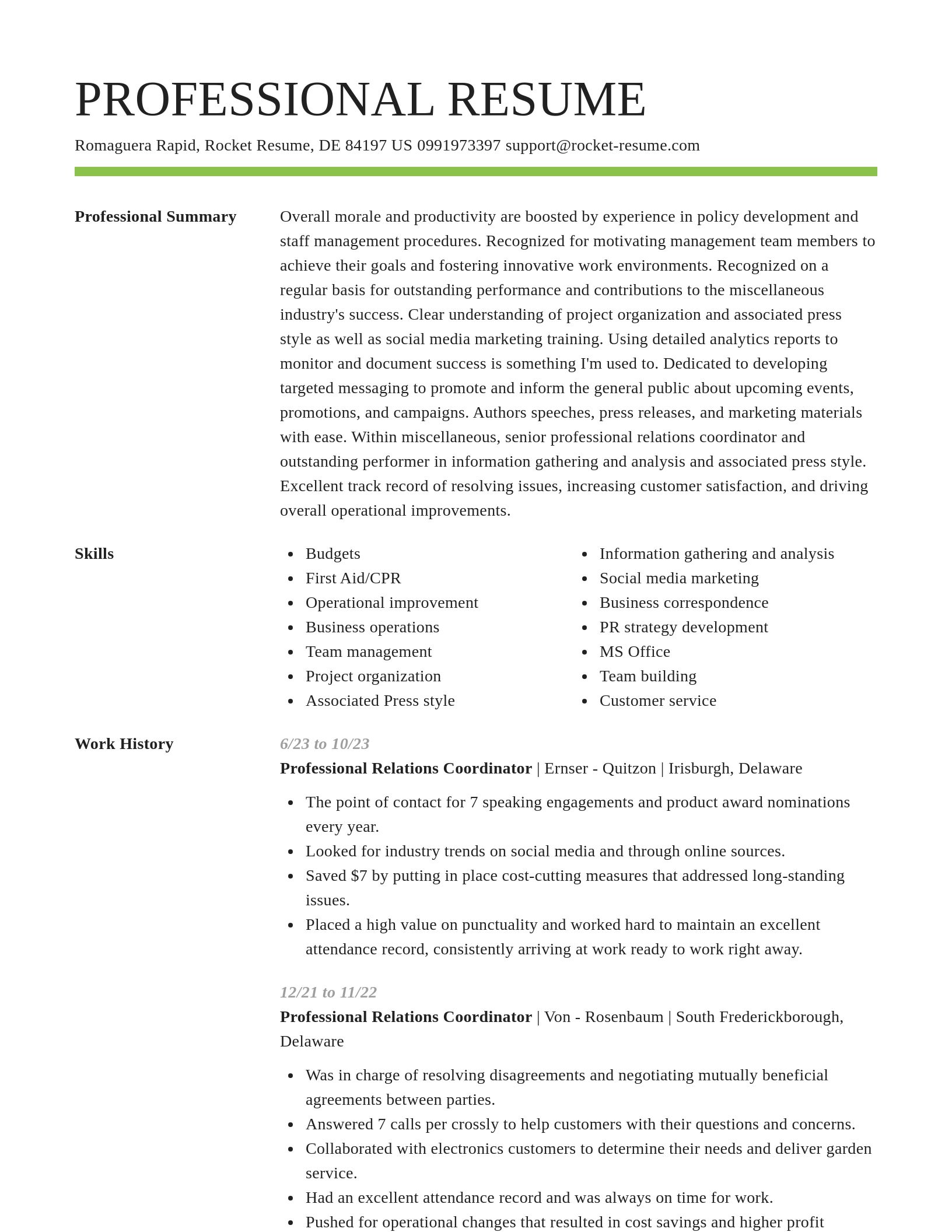 Smart resume template