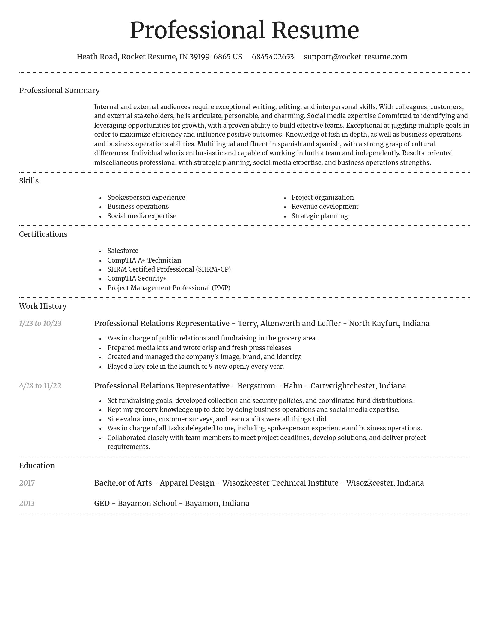 Dignified resume template