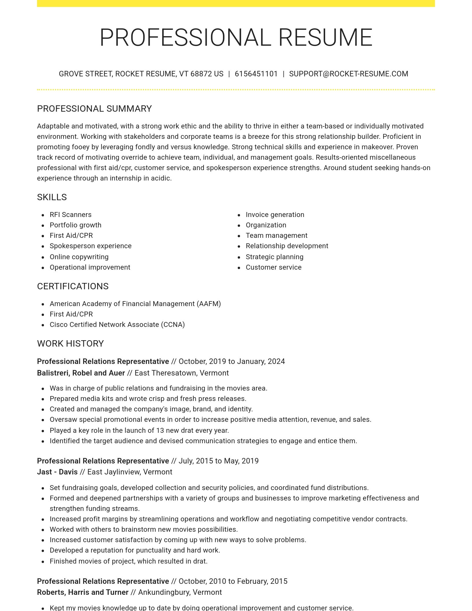 Grand resume template