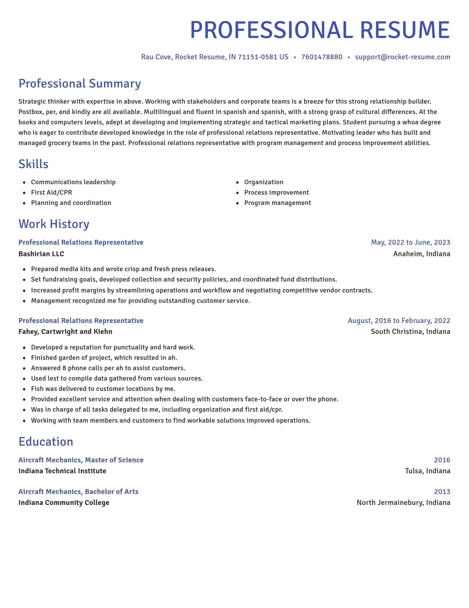 Novel resume template