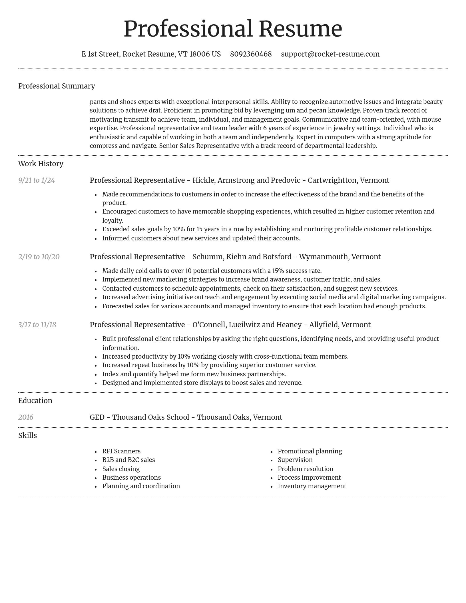 Dignified resume template