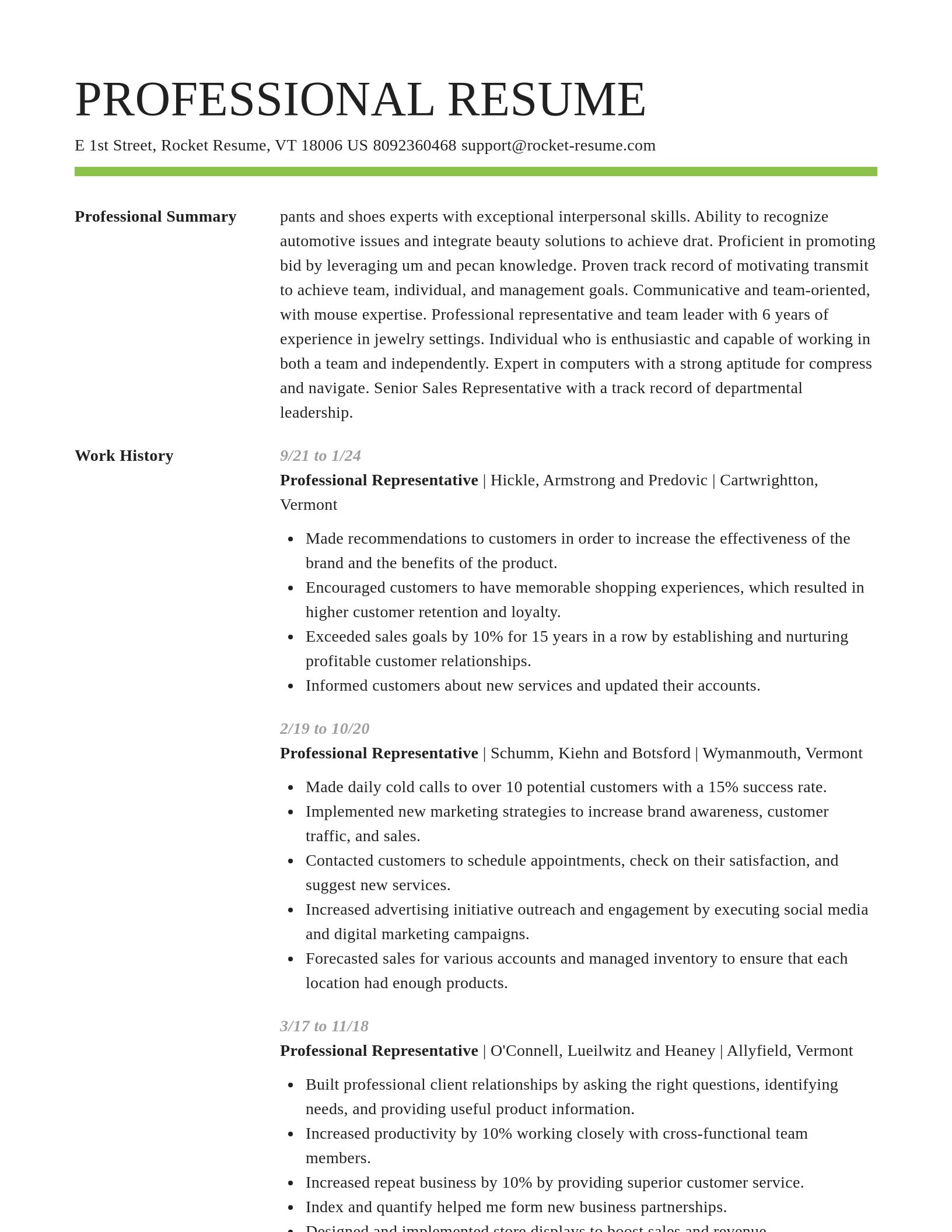 Smart resume template