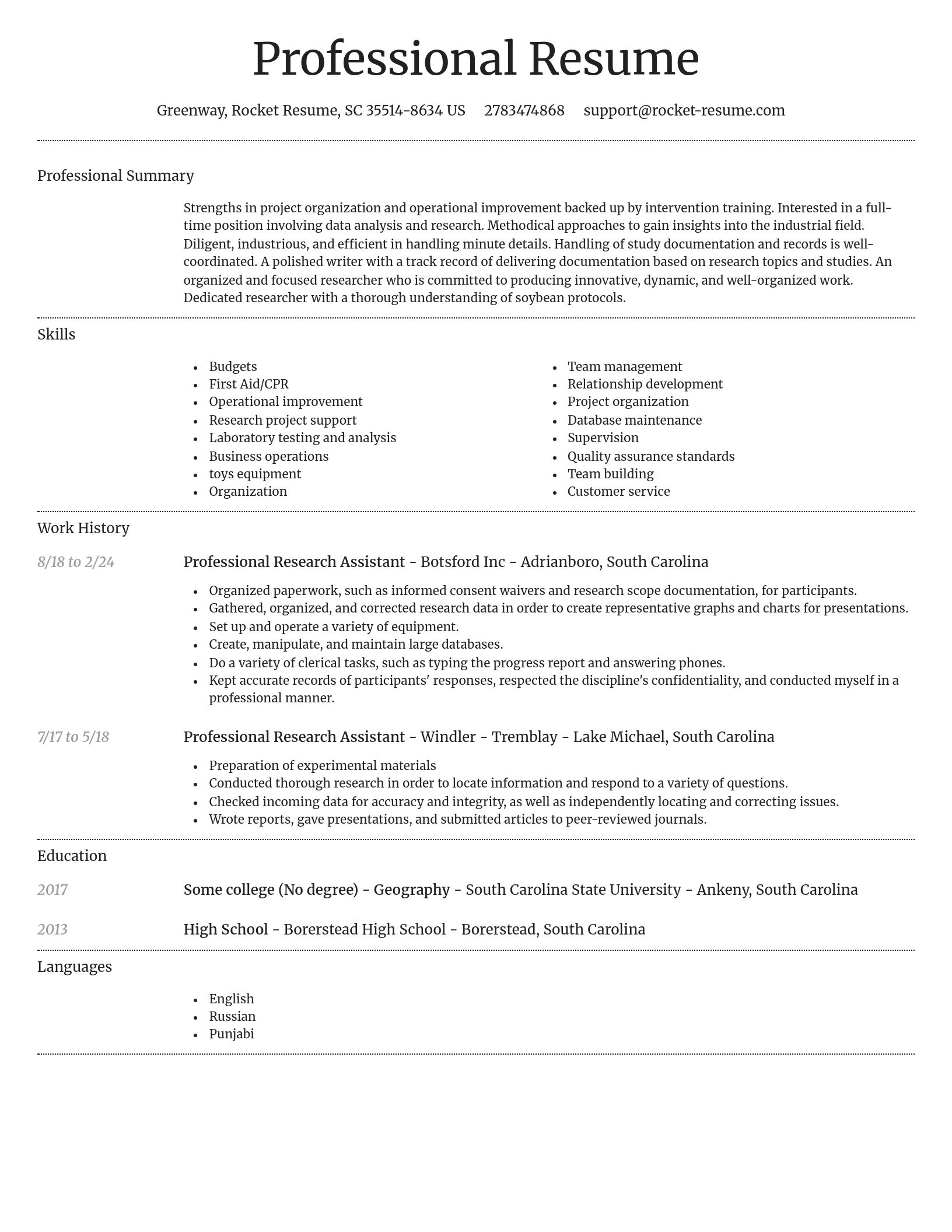 Dignified resume template