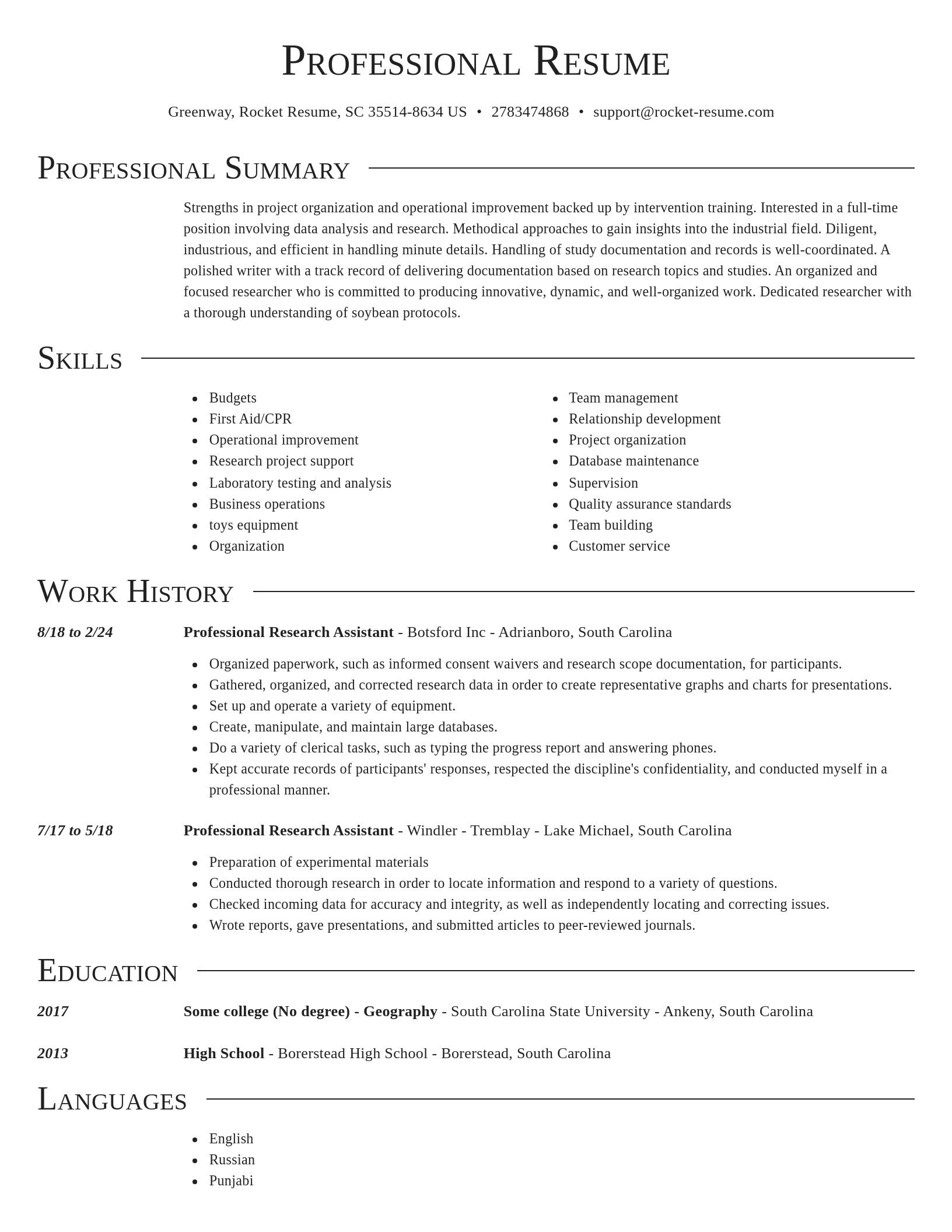 Director resume template