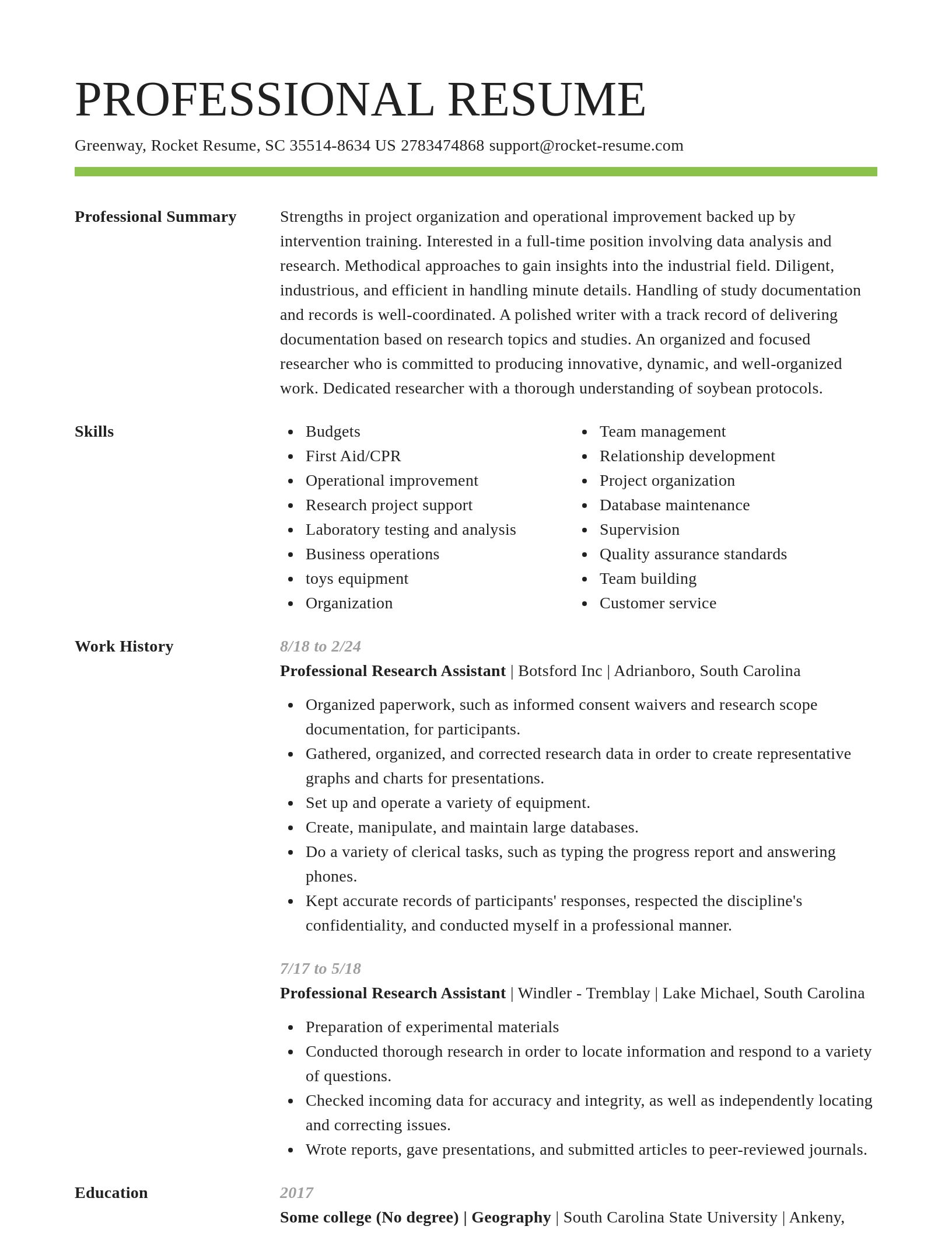 Smart resume template