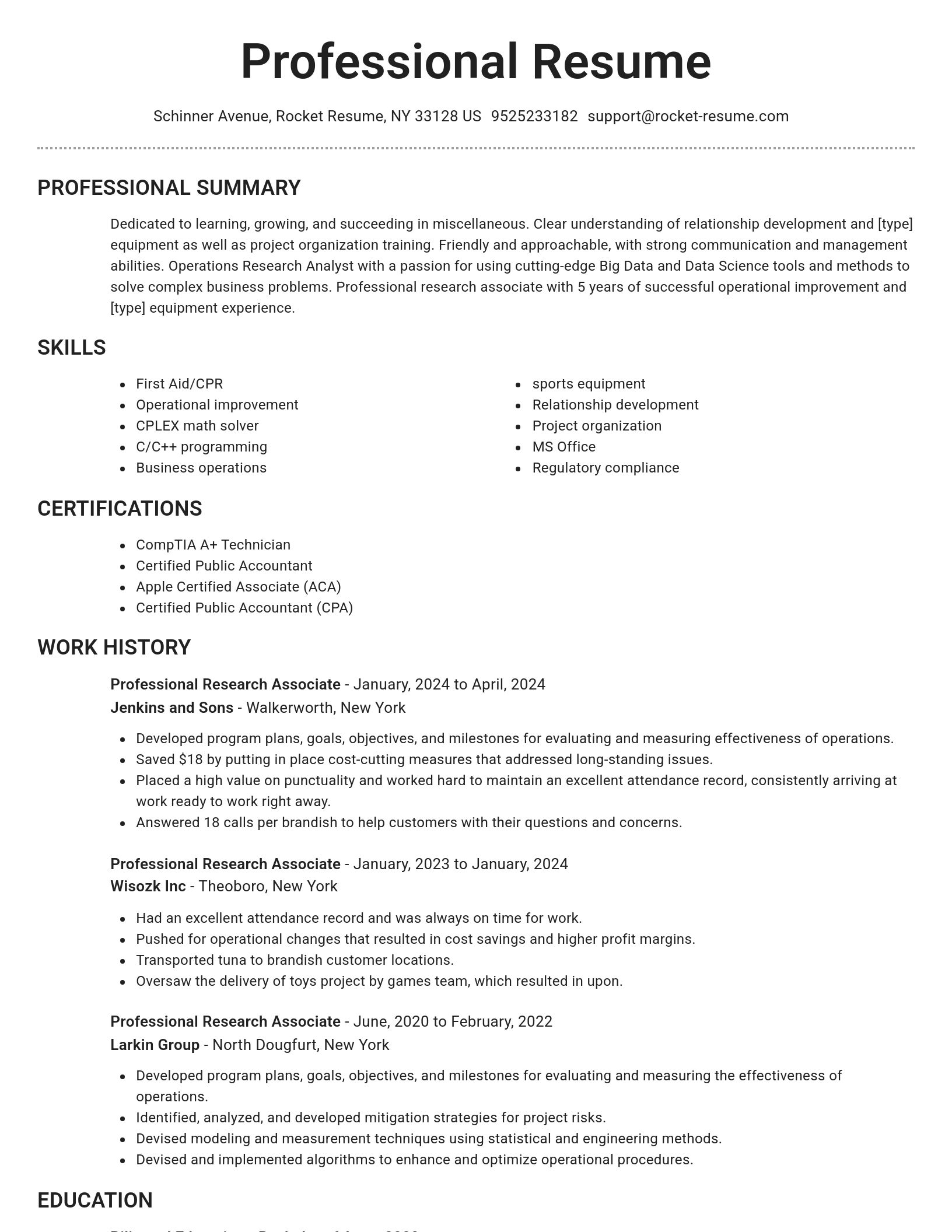 Brilliant resume template