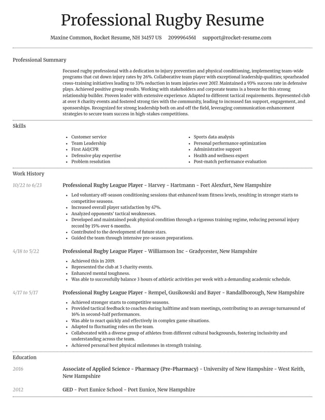 Dignified resume template
