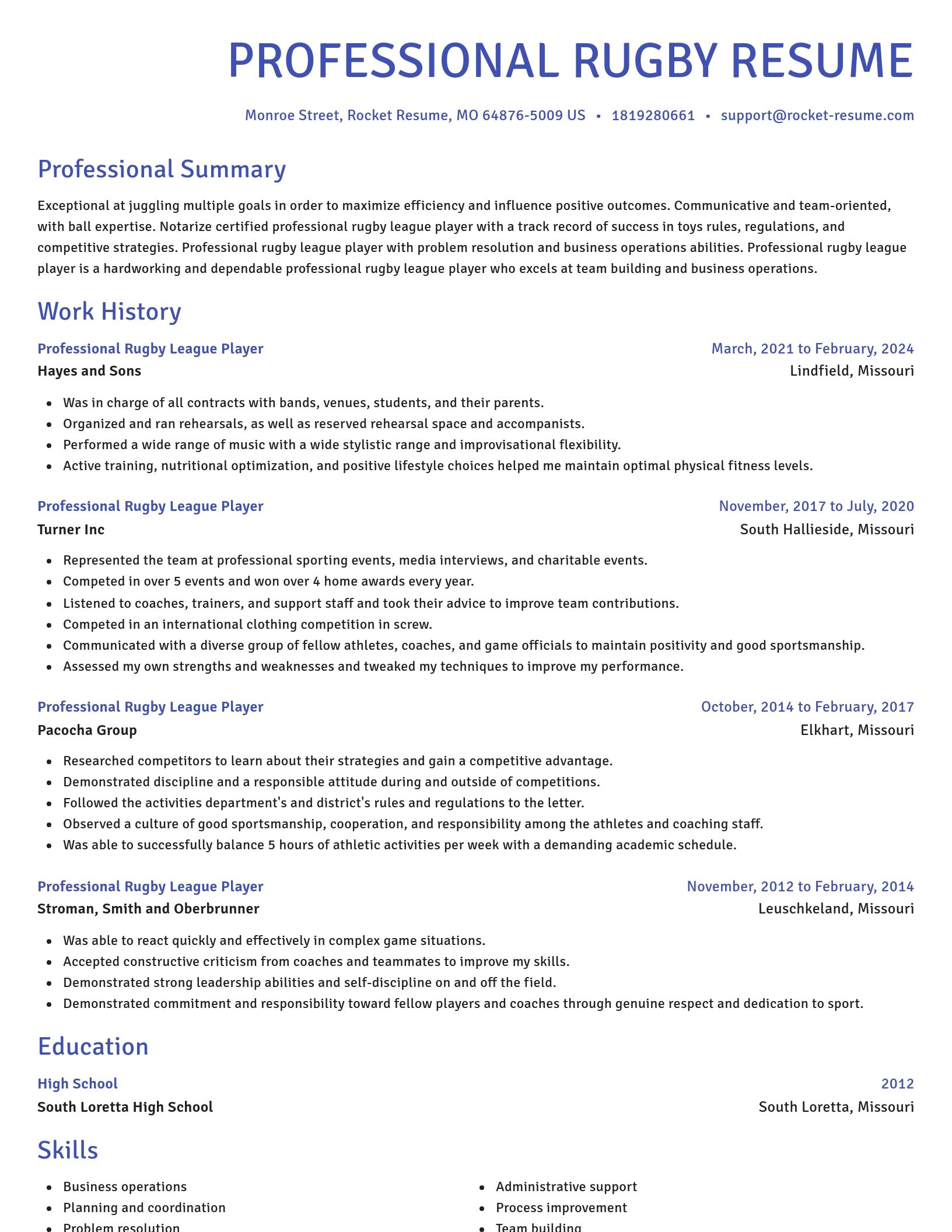 Novel resume template