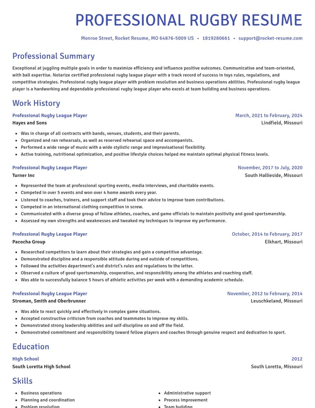 Novel resume template