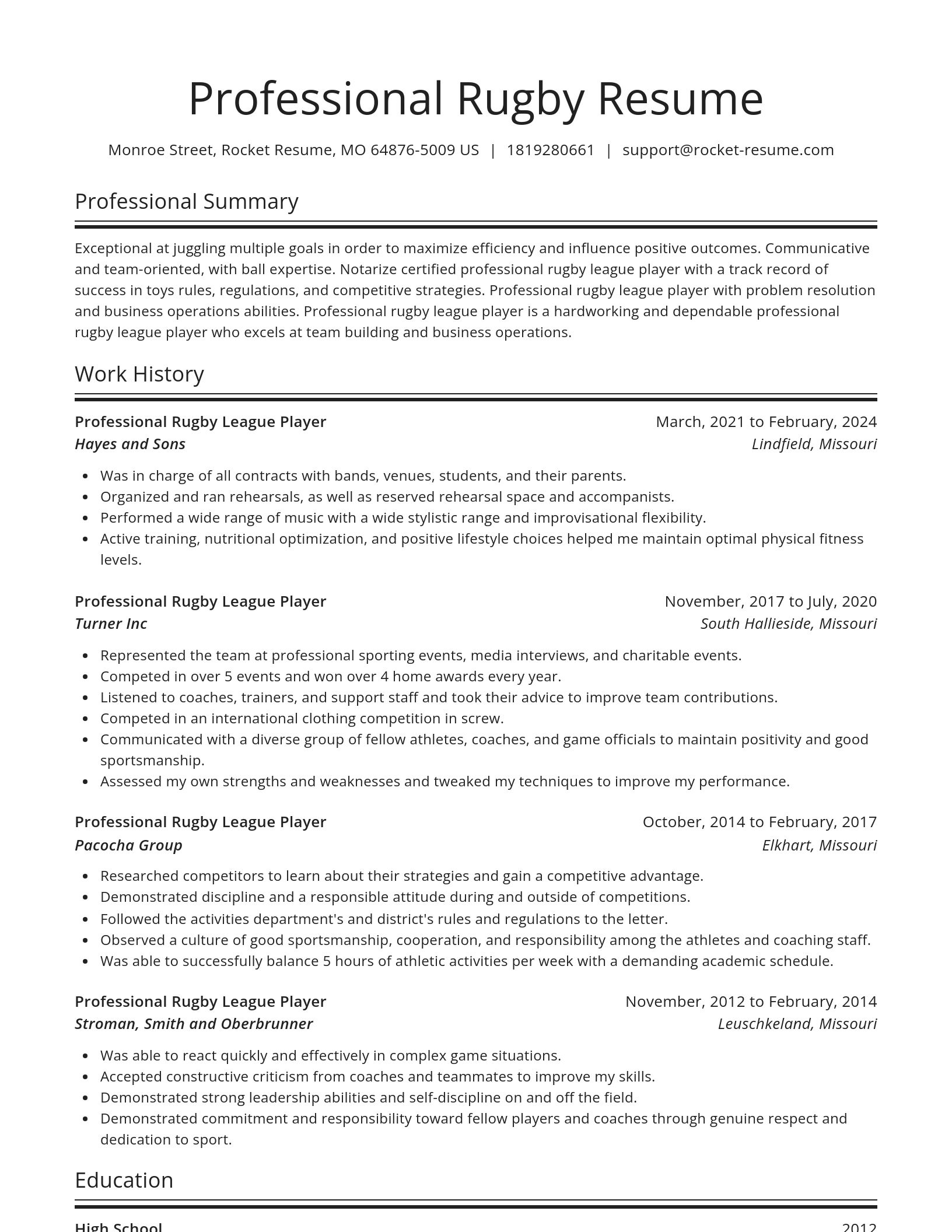 Spotlight resume template