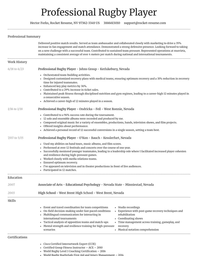 Dignified resume template