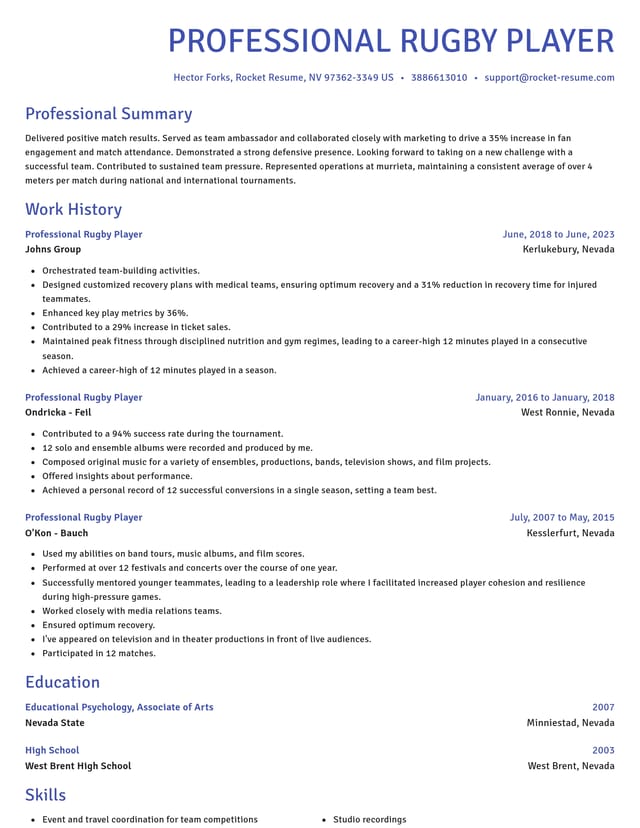 Novel resume template