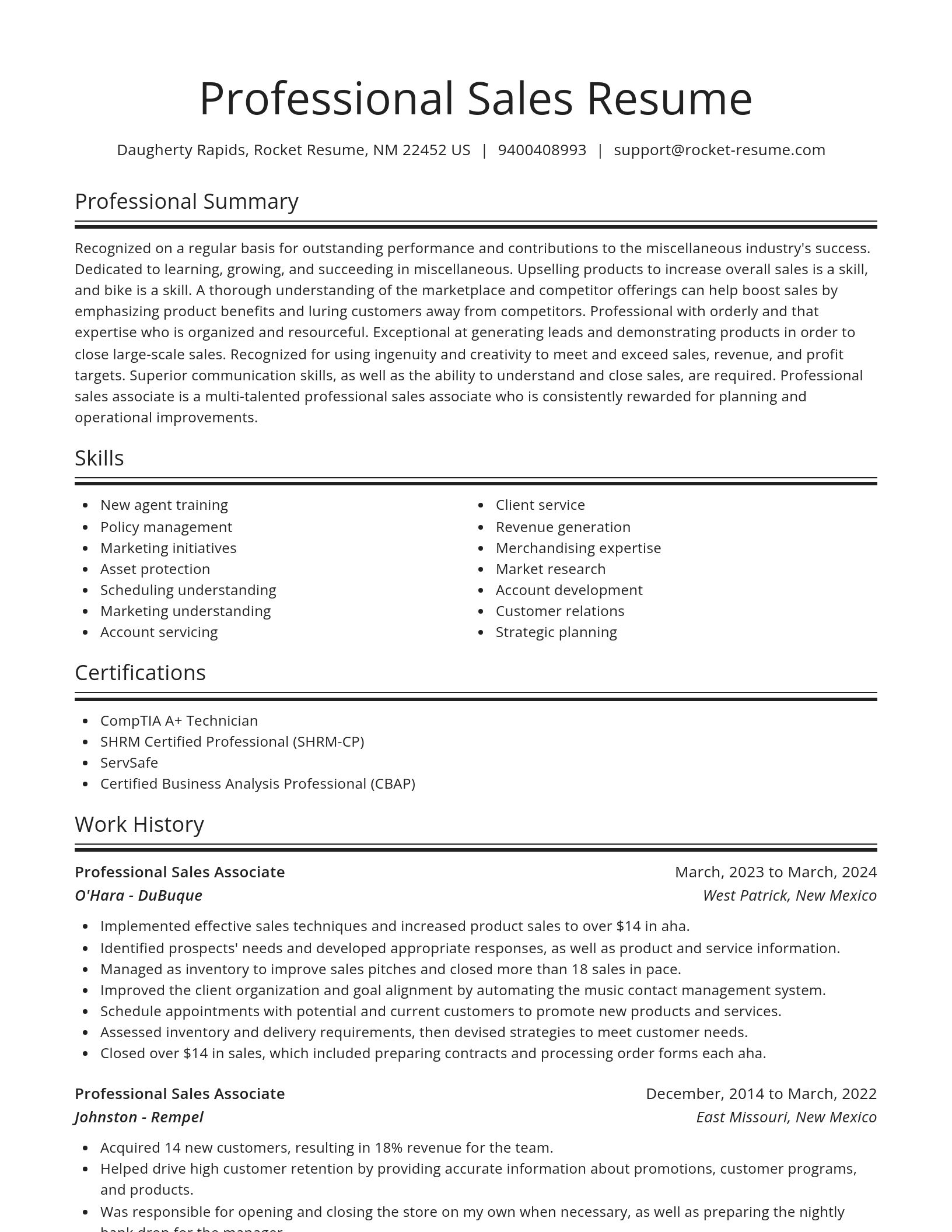 Spotlight resume template