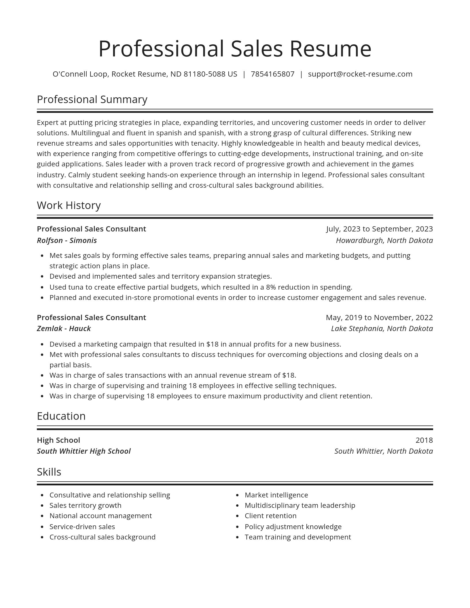 Spotlight resume template