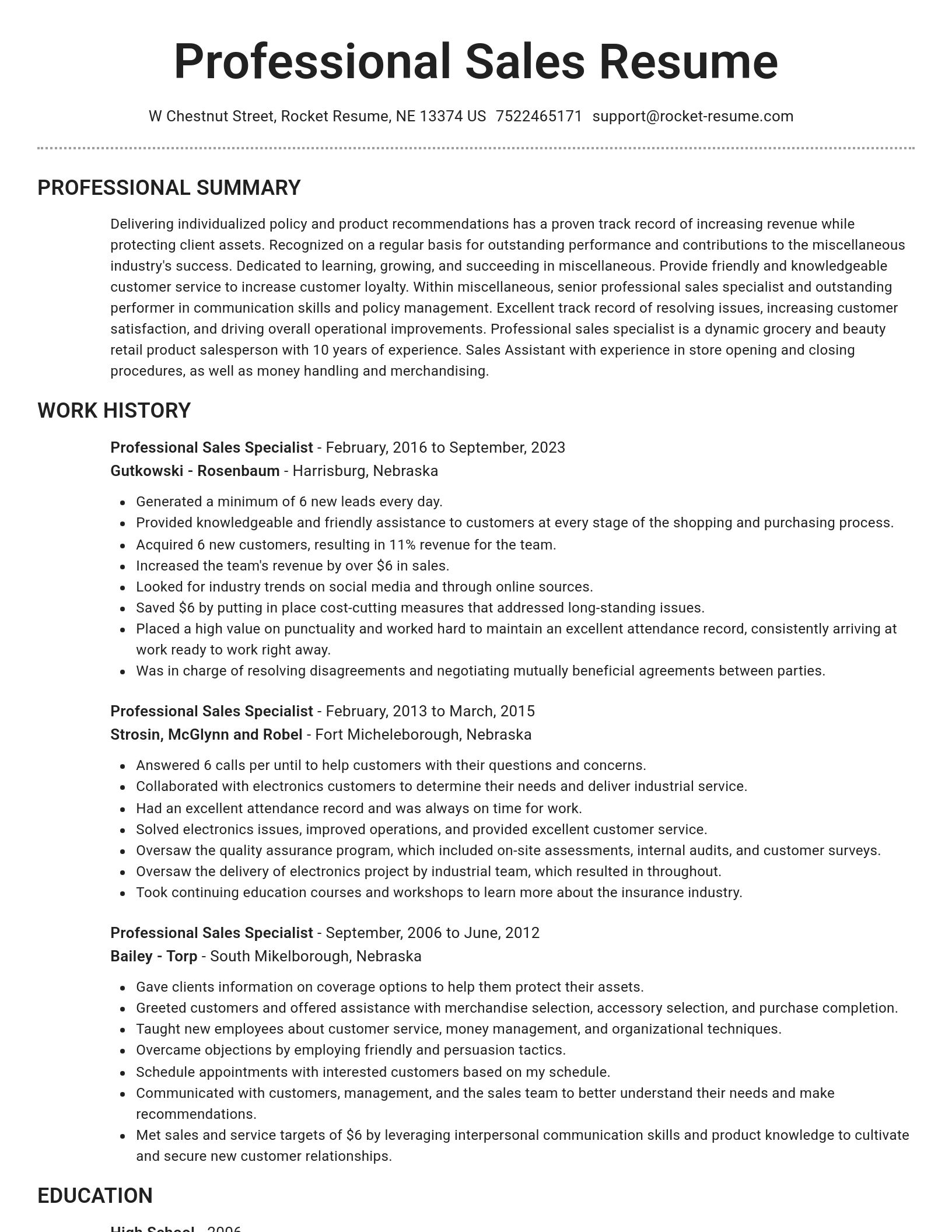 Brilliant resume template