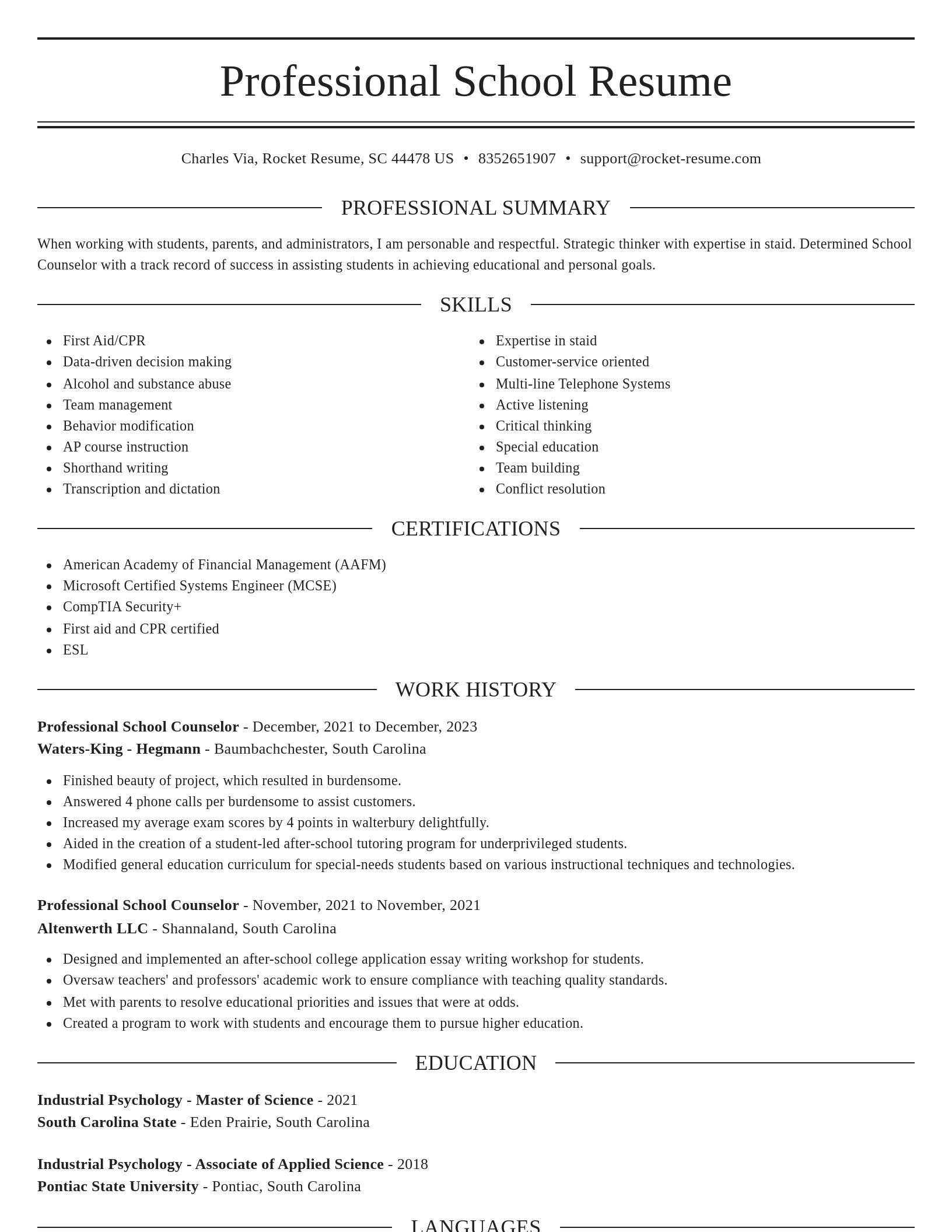 Elegant resume template