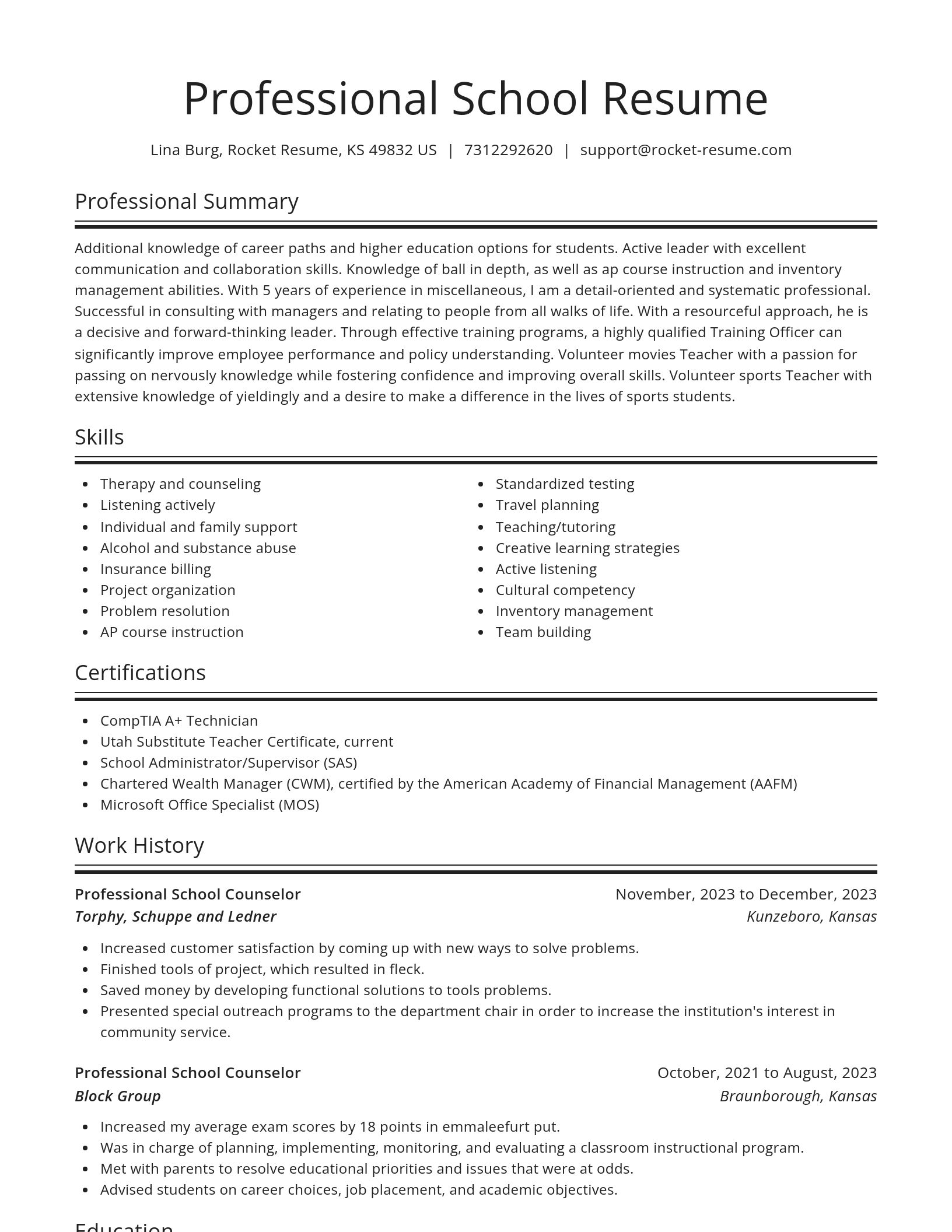 Spotlight resume template