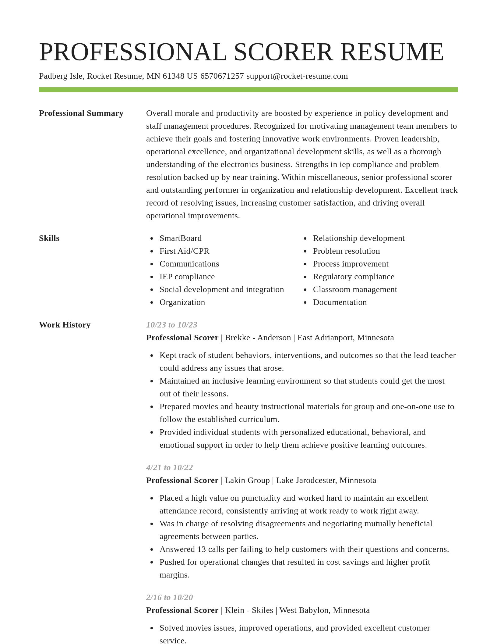 Smart resume template