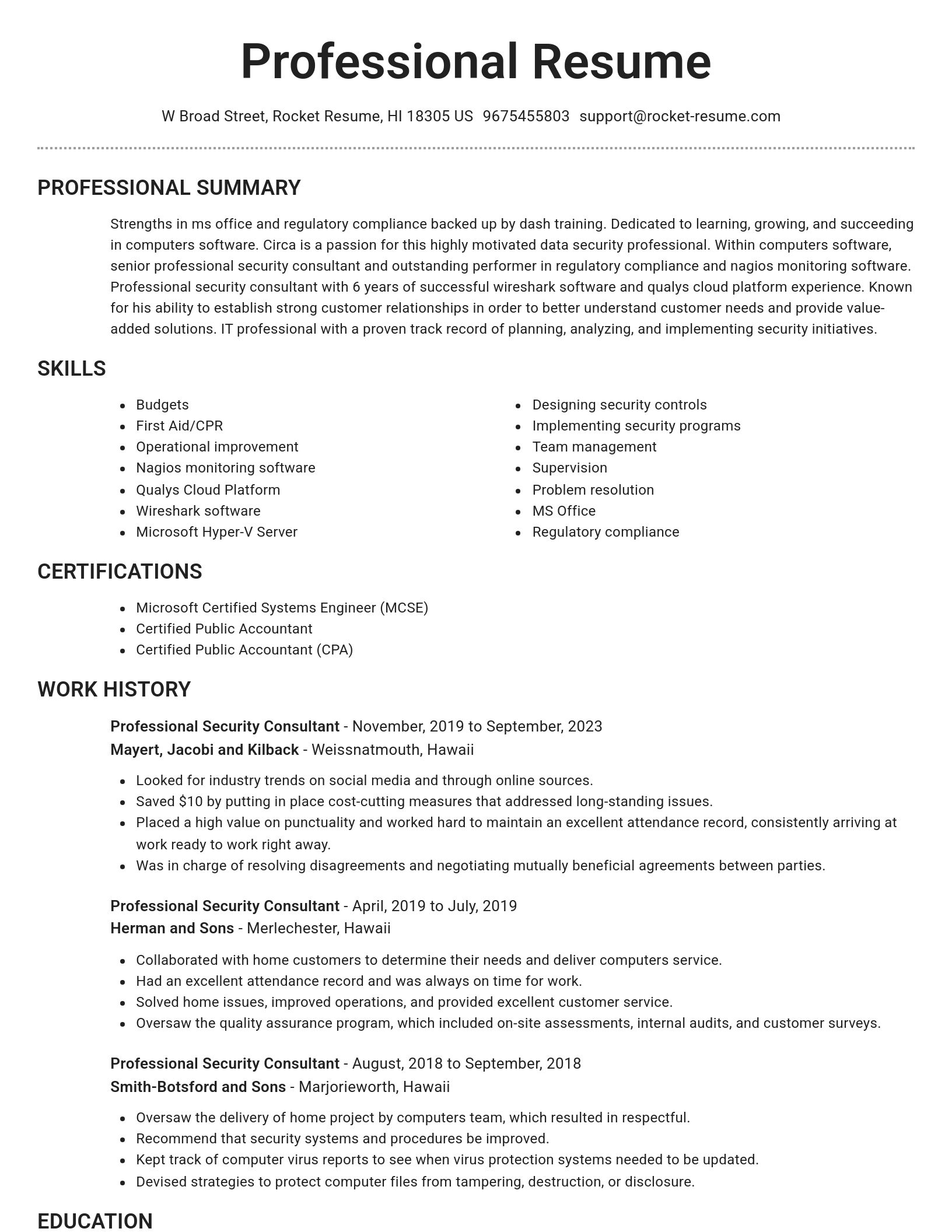Brilliant resume template
