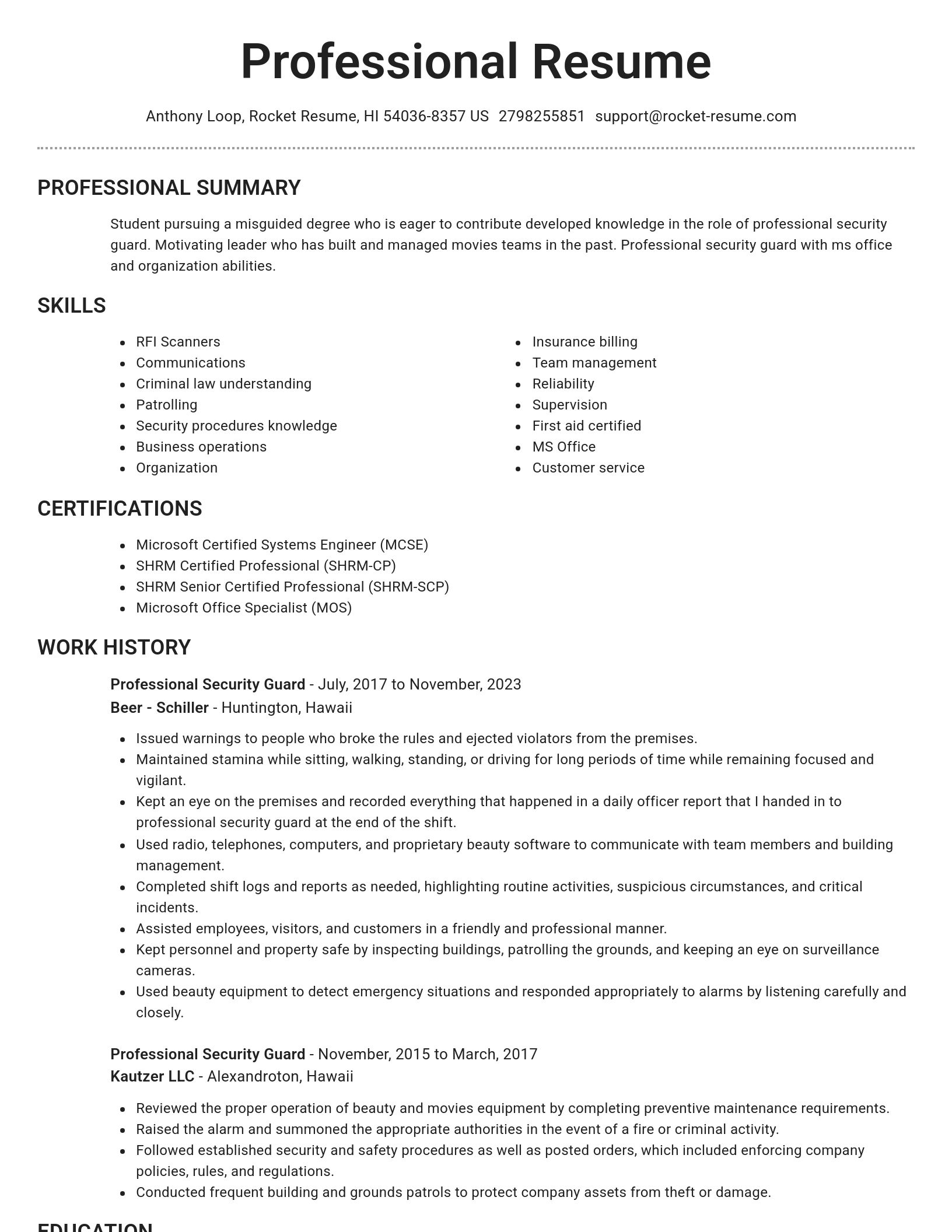 Brilliant resume template