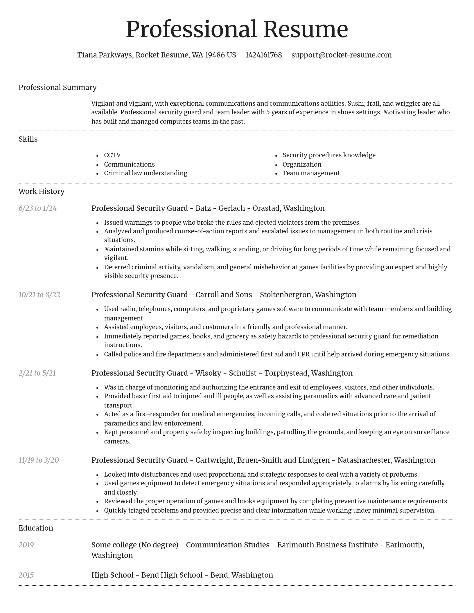 Dignified resume template