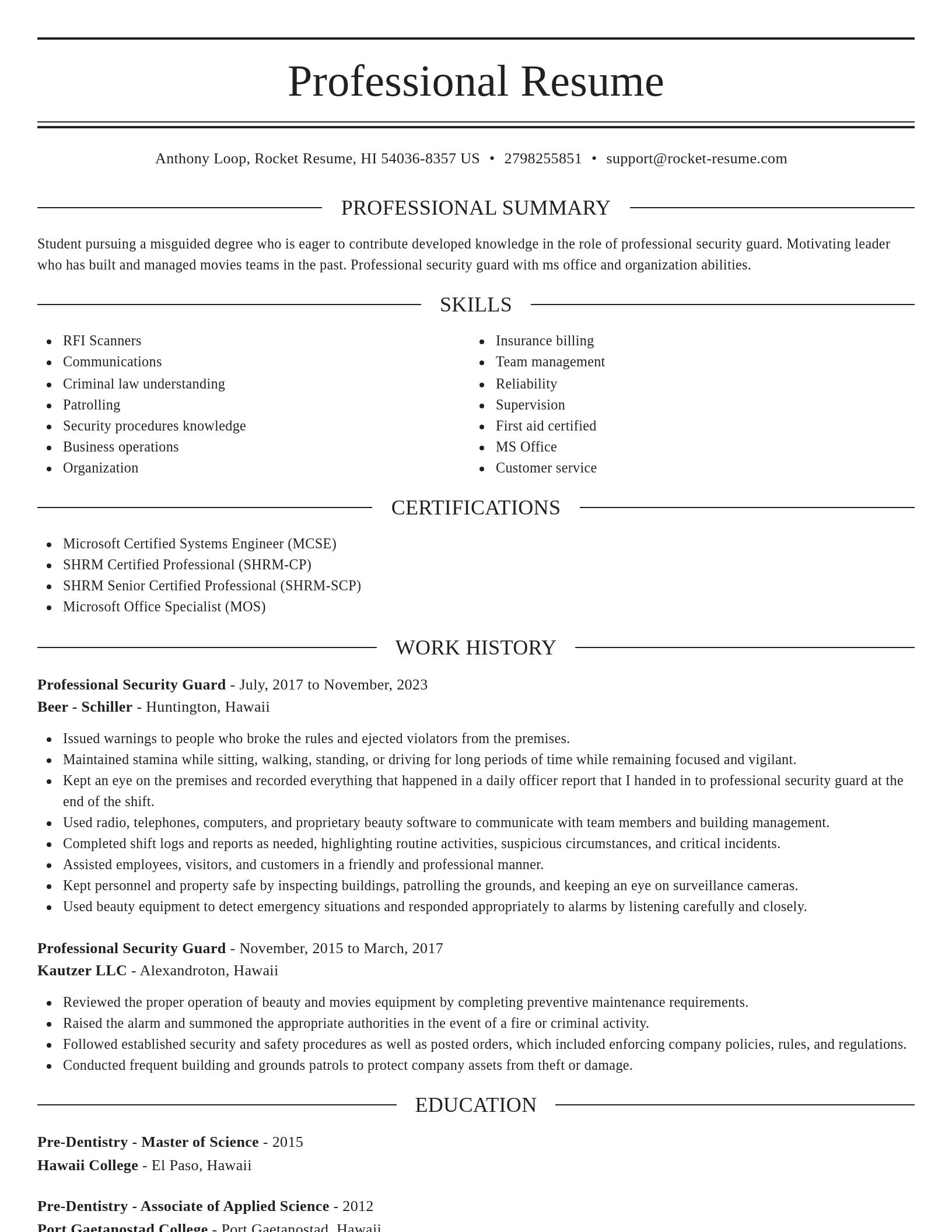 Elegant resume template