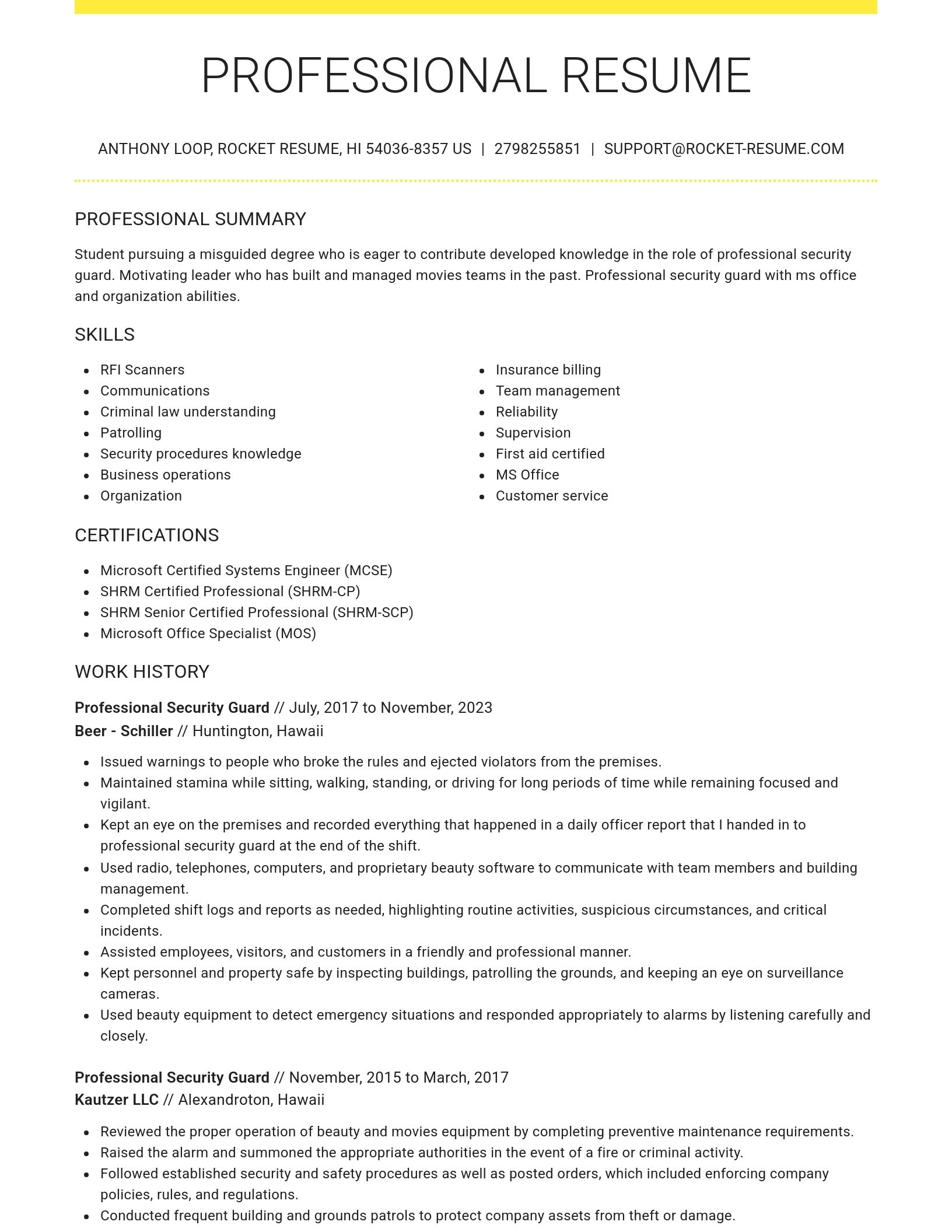 Grand resume template