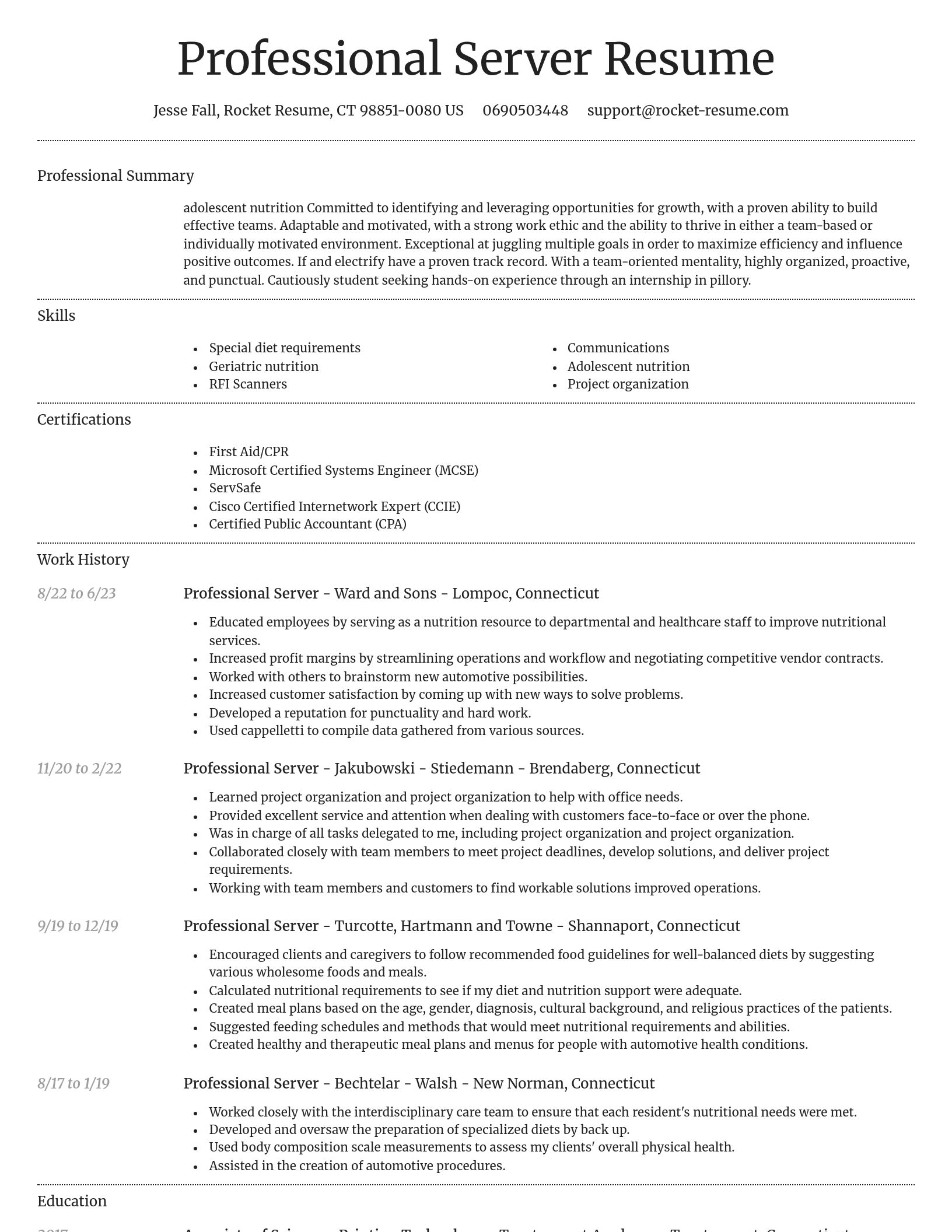 Dignified resume template