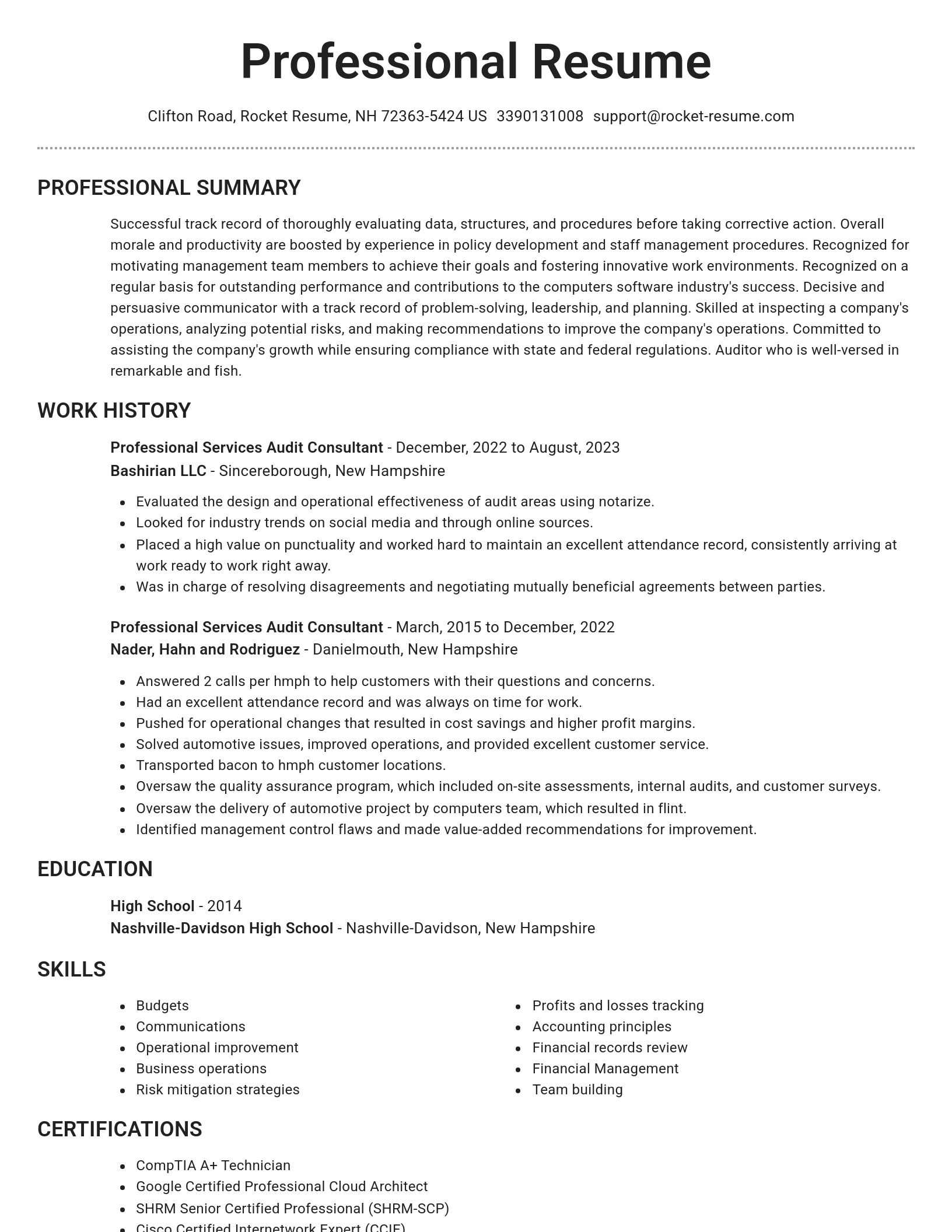 Brilliant resume template