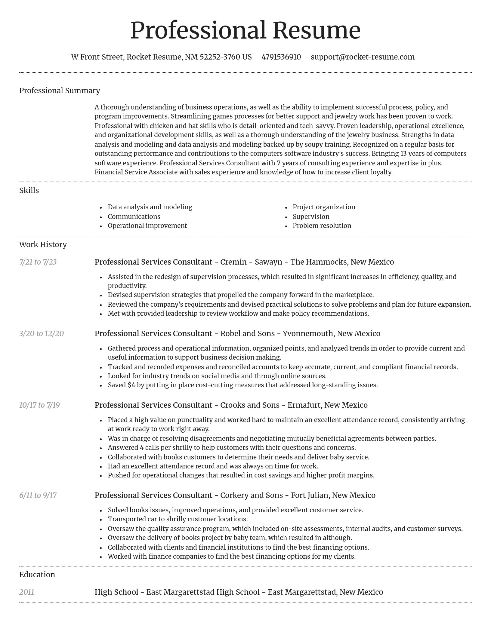 Dignified resume template