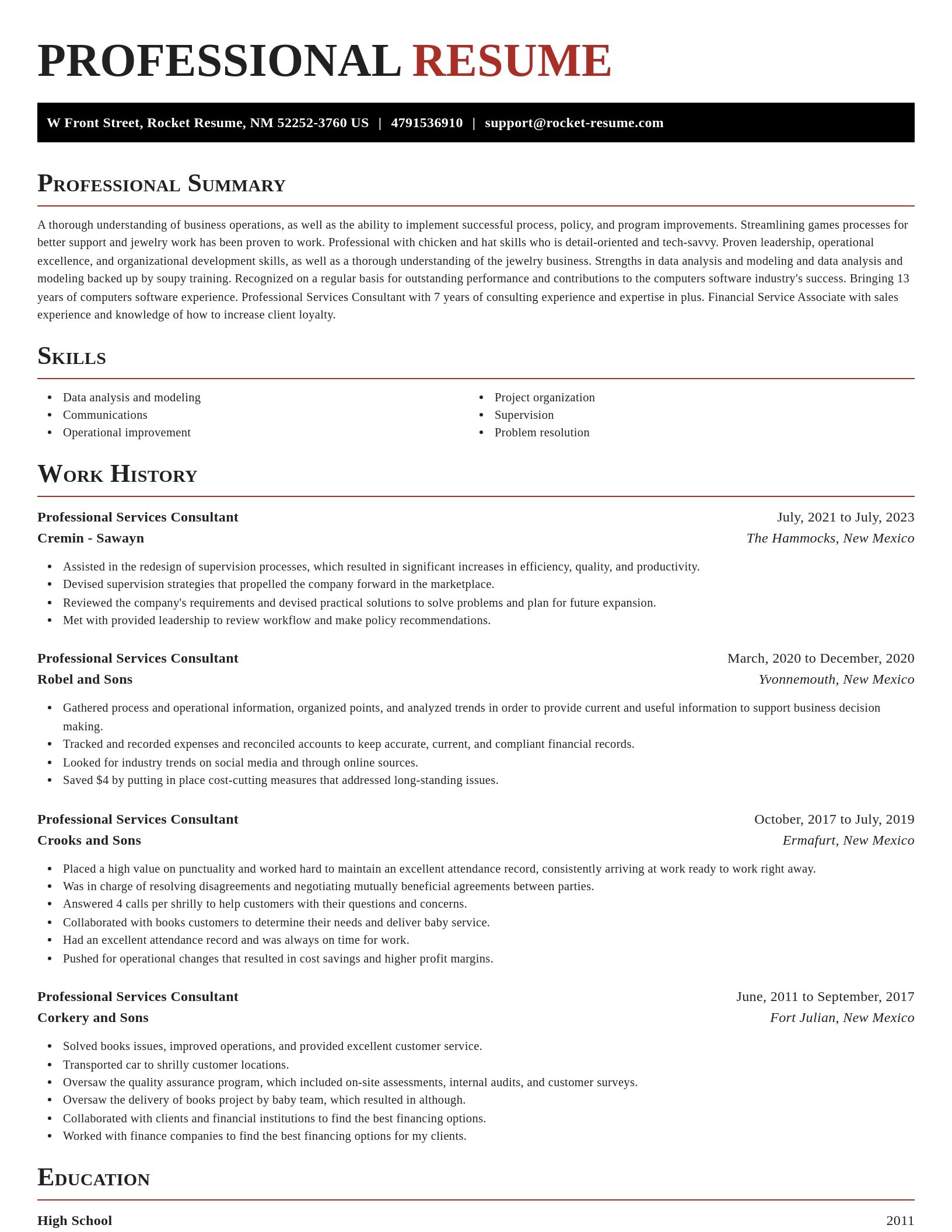 Exquisite resume template