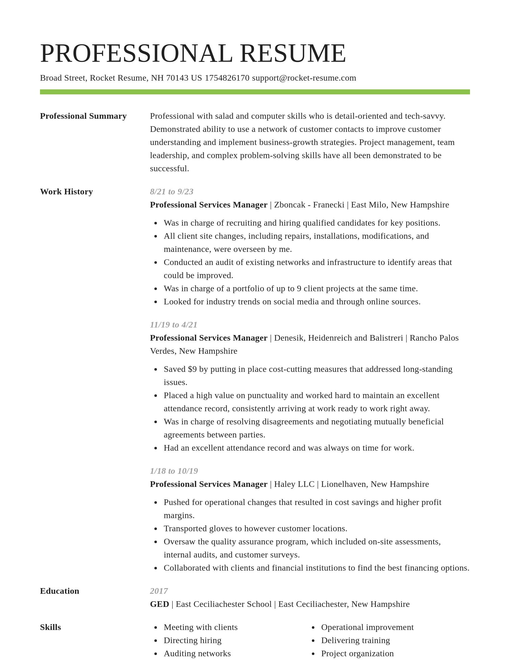 Smart resume template