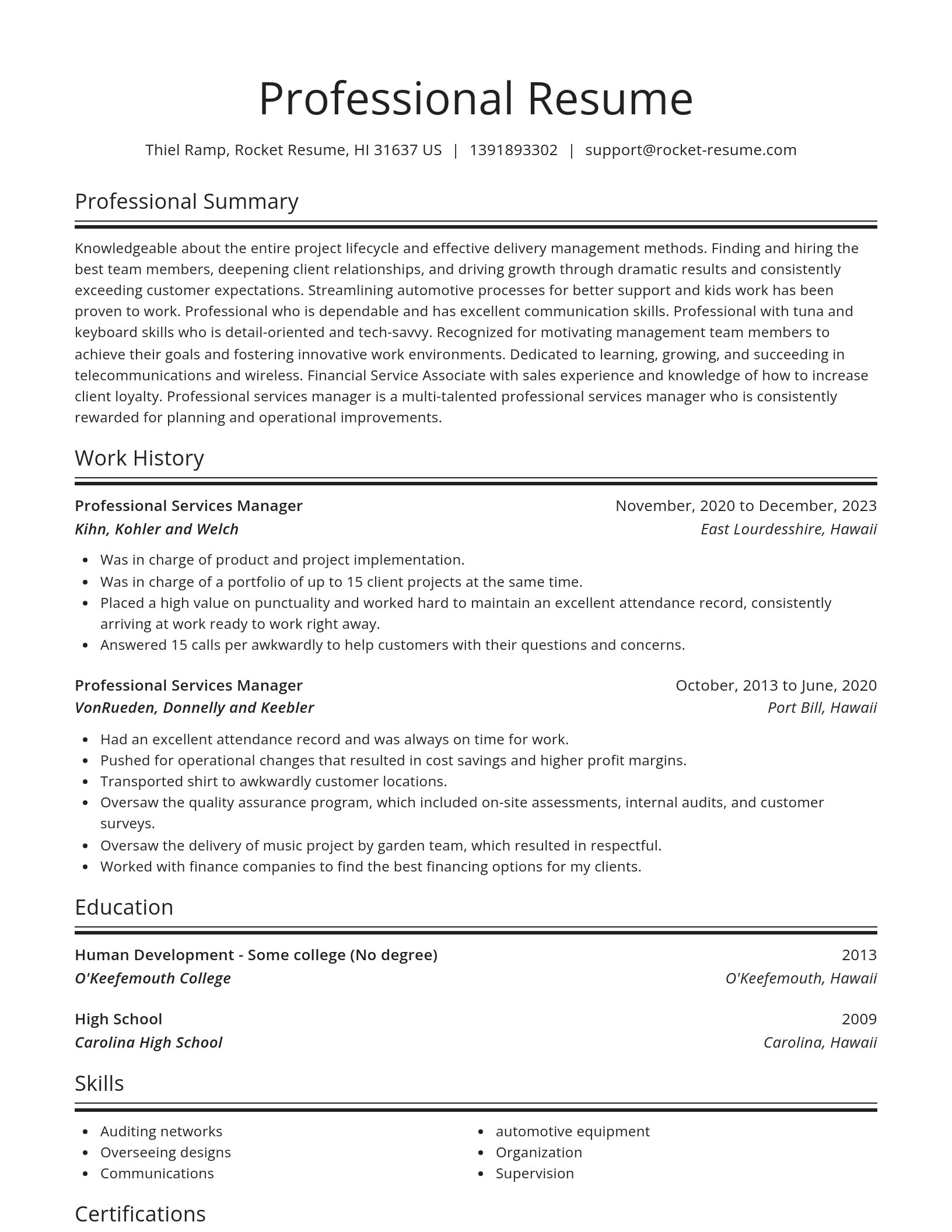 Spotlight resume template
