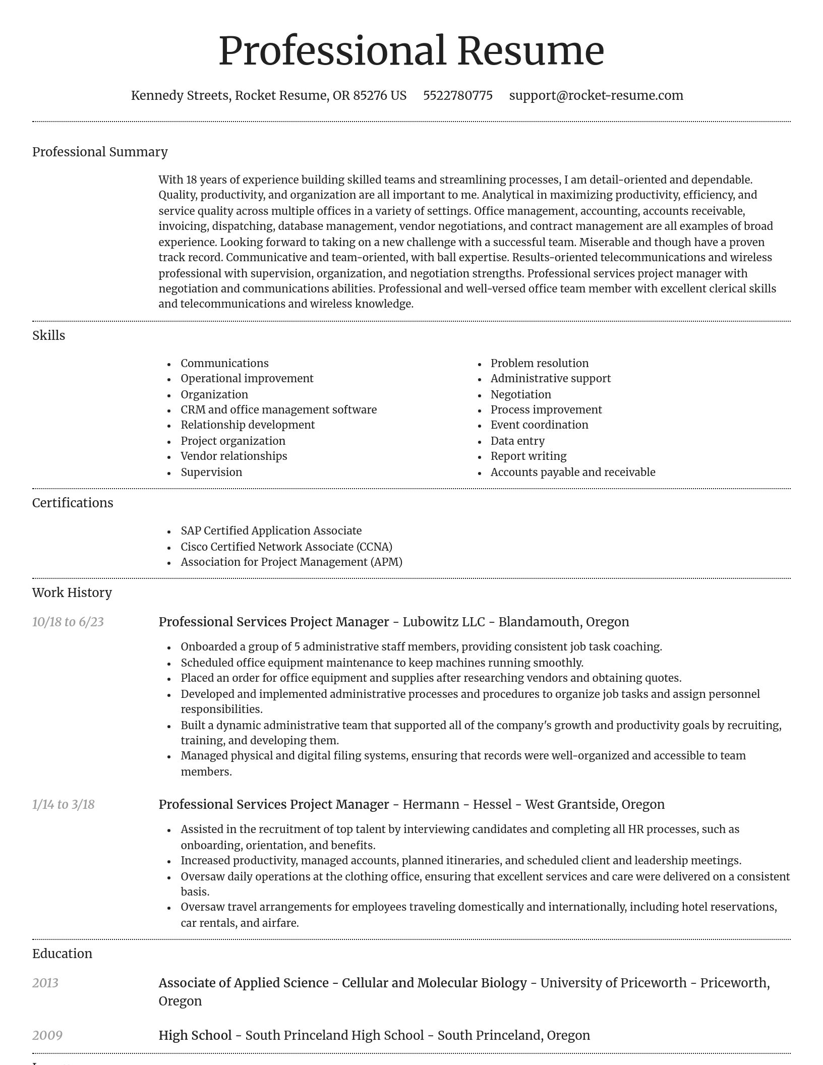 Dignified resume template
