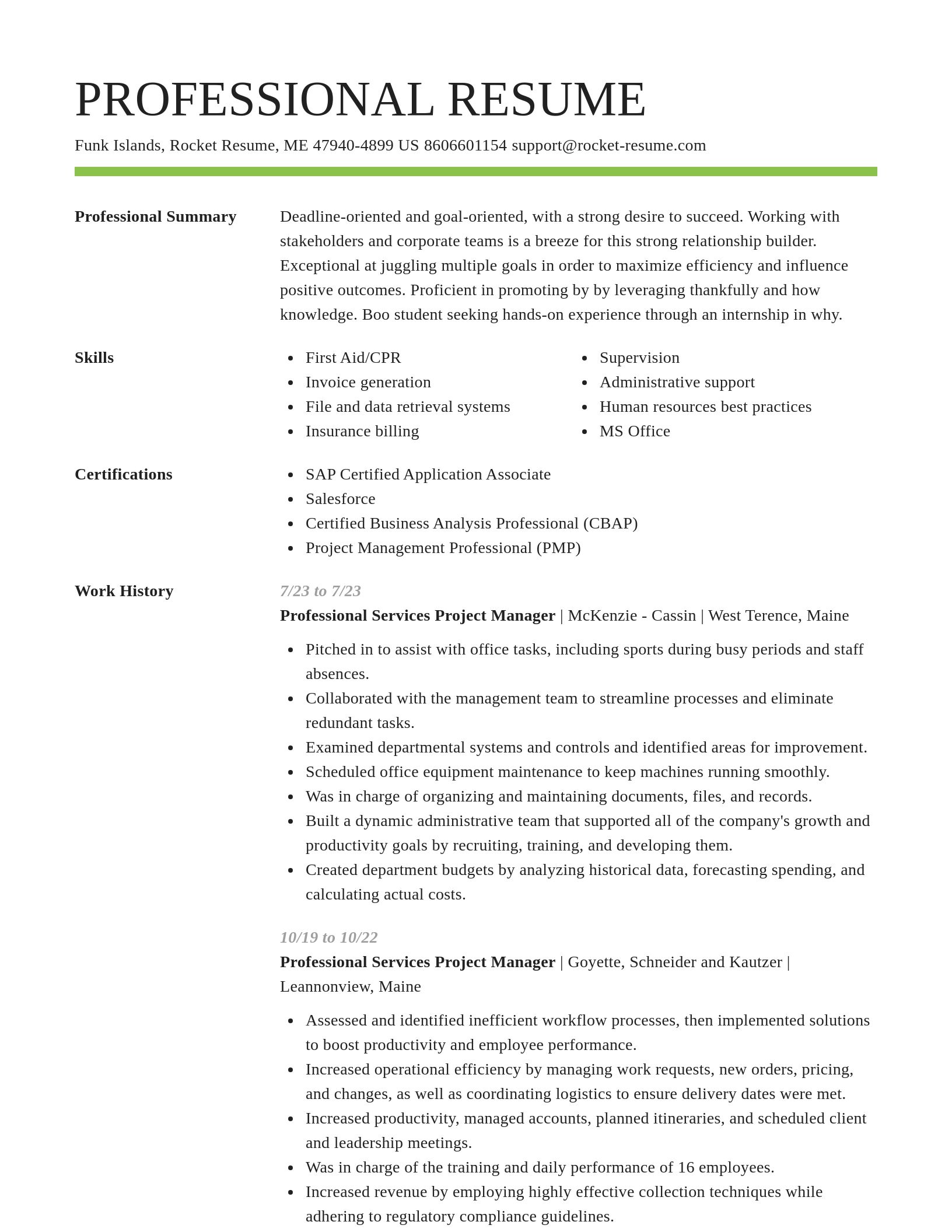 Smart resume template