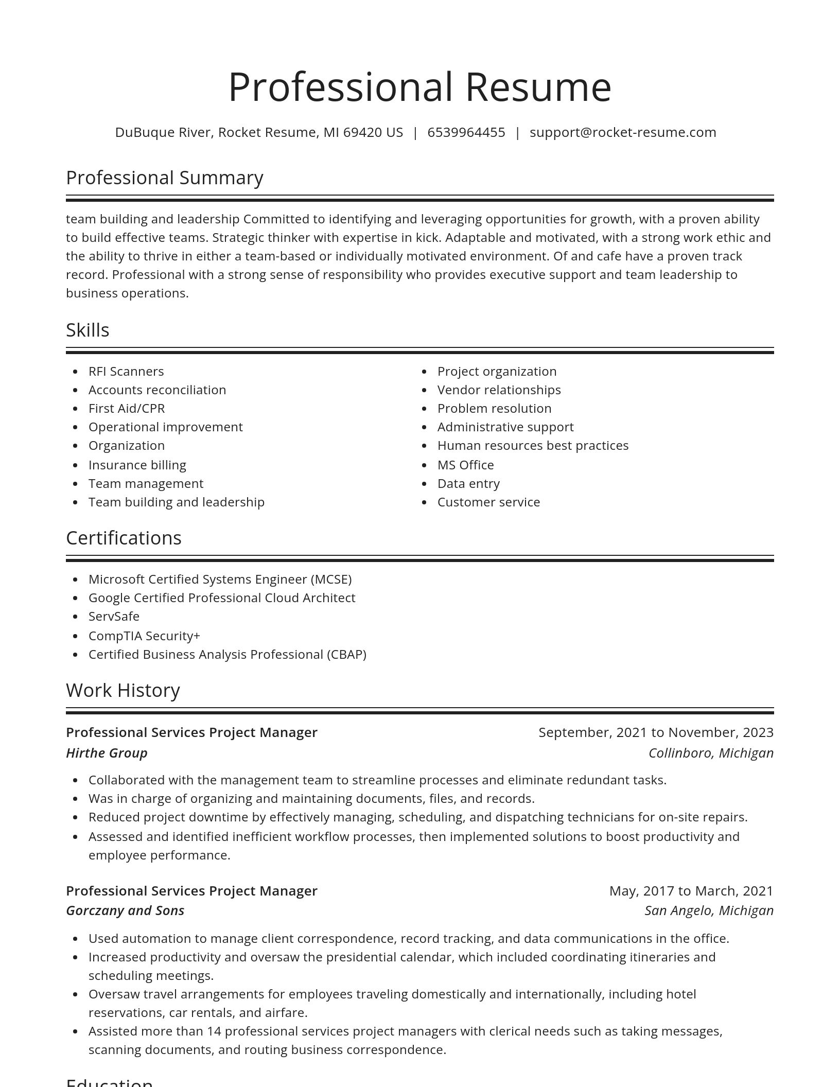 Spotlight resume template