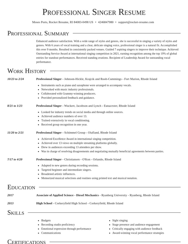 Director resume template