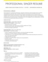 Professional Singer resume template