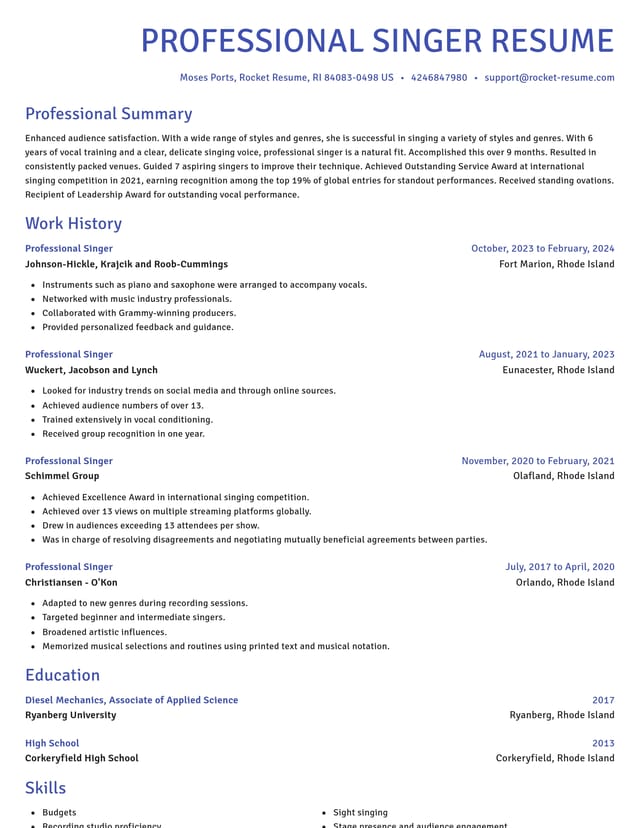 Novel resume template