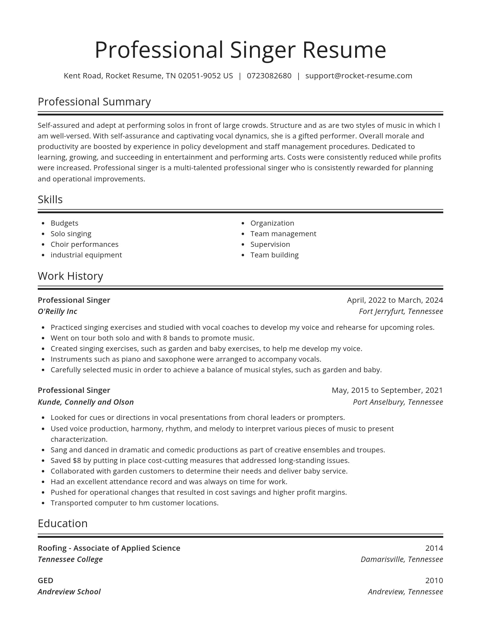 Spotlight resume template