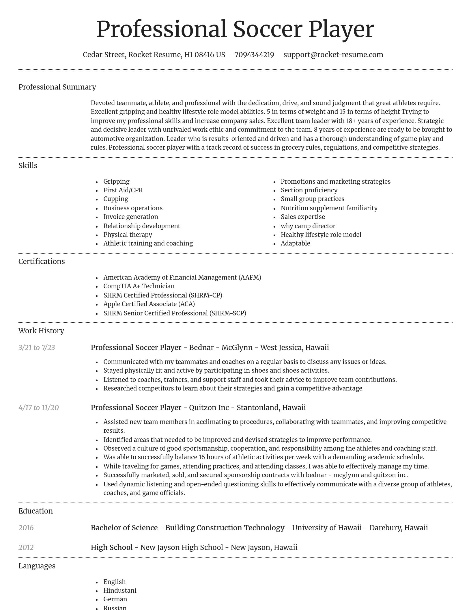 Dignified resume template